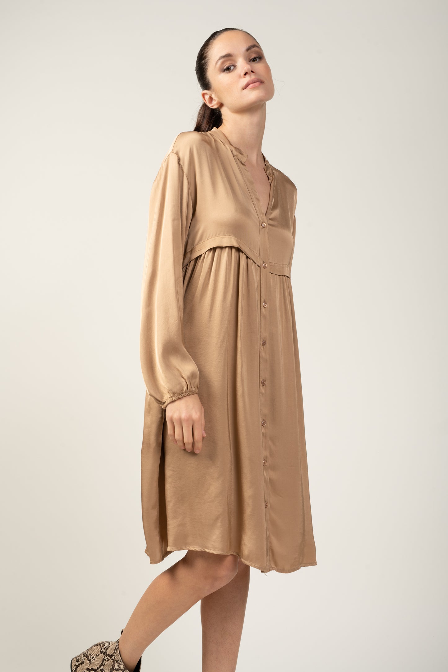 ROBE BOUTONNÉE PAMELA CAMEL