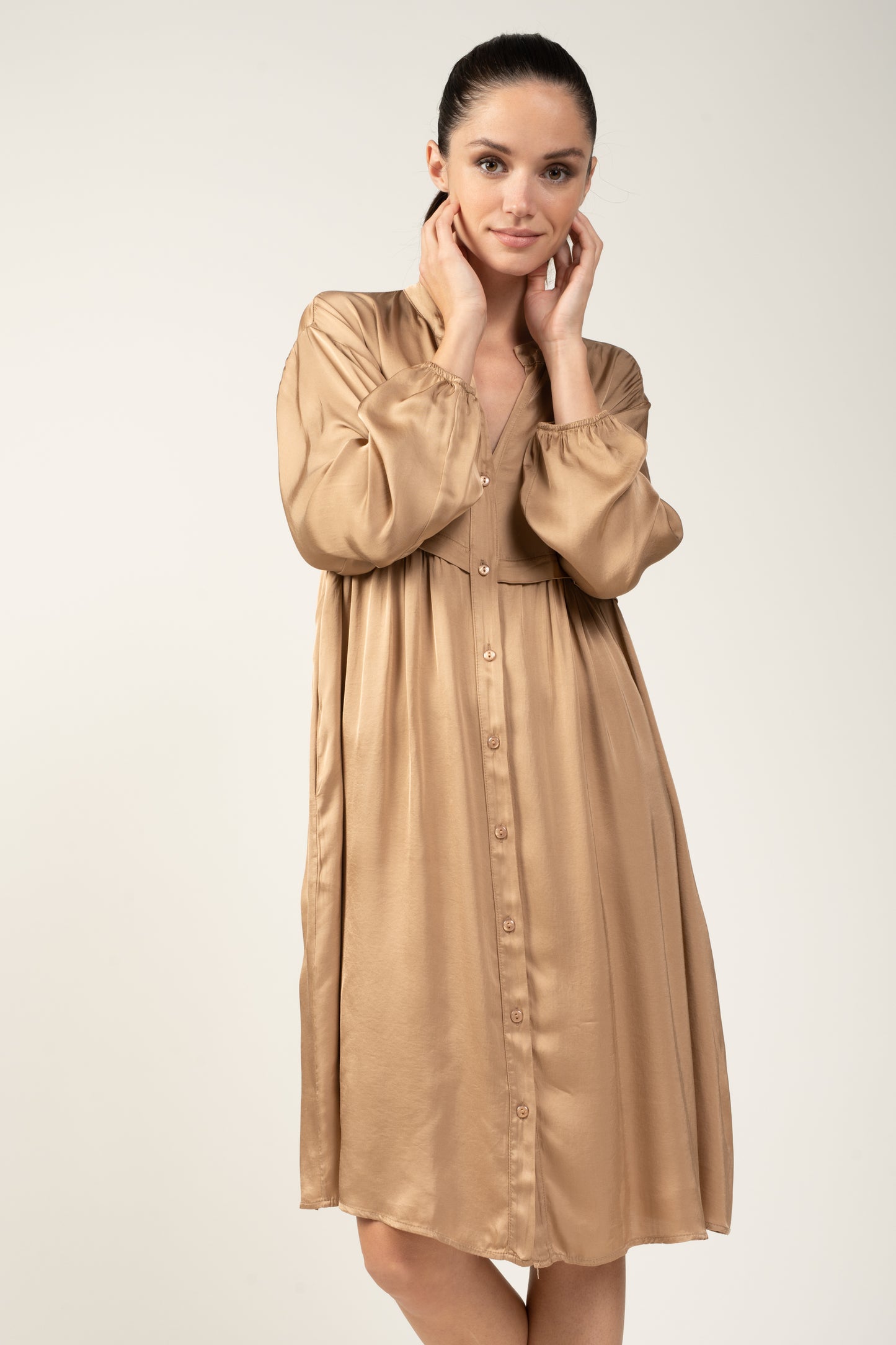 ROBE BOUTONNÉE PAMELA CAMEL