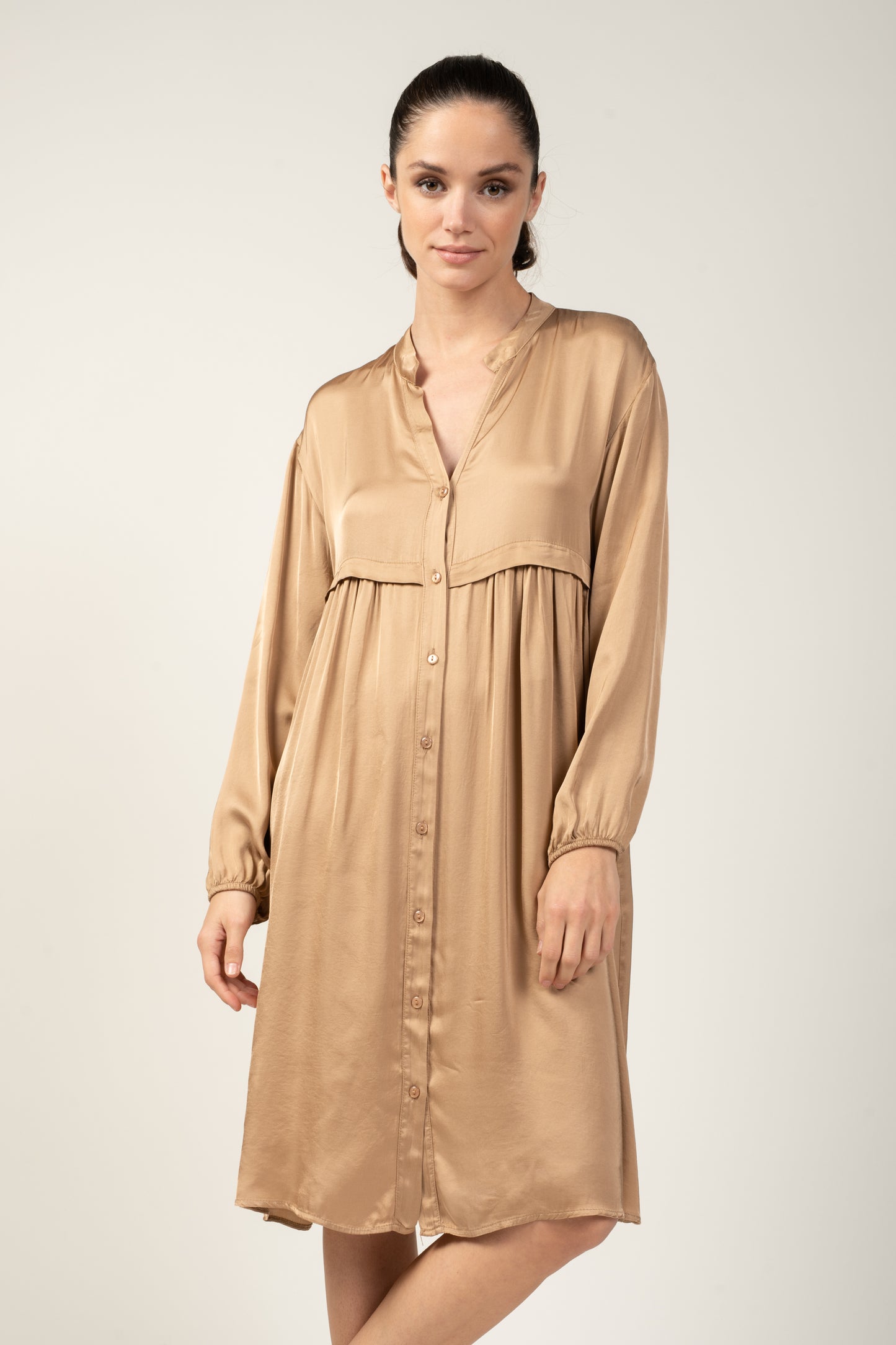 ROBE BOUTONNÉE PAMELA CAMEL