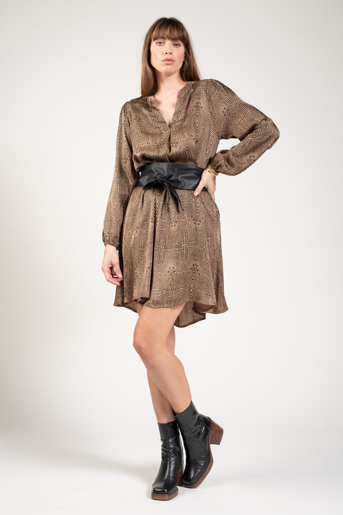 ROBE FIONA IMPRIMÉ CAMEL