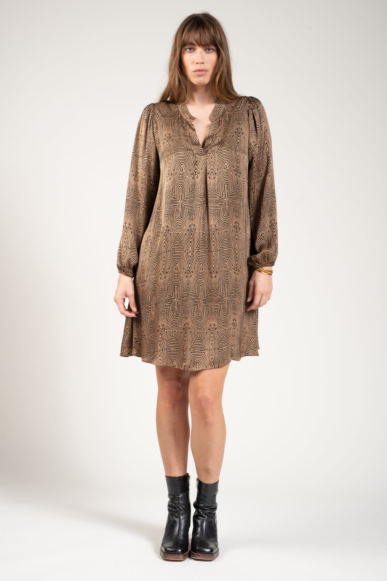 ROBE FIONA IMPRIMÉ CAMEL