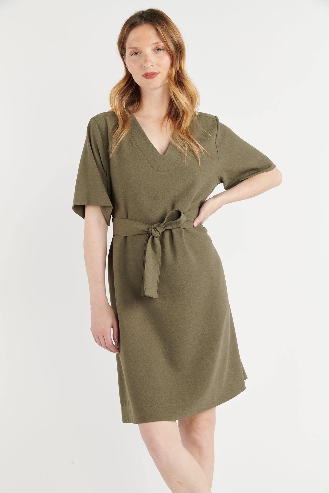 ROBE CEINTURÉE BROOKE KAKI