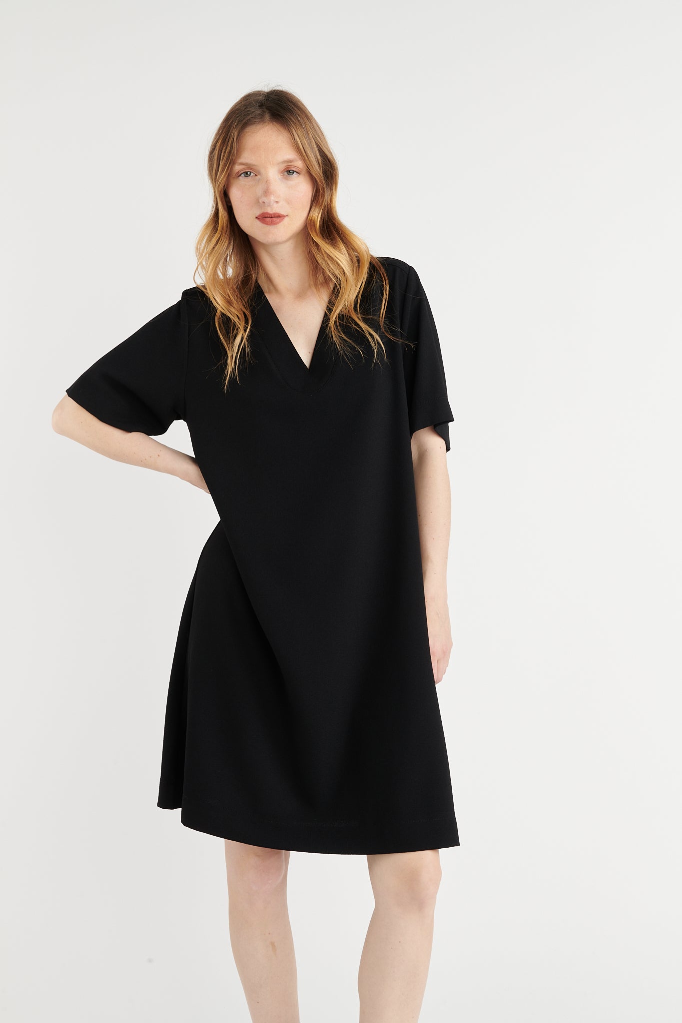 ROBE CEINTURÉE BROOKE NOIRE