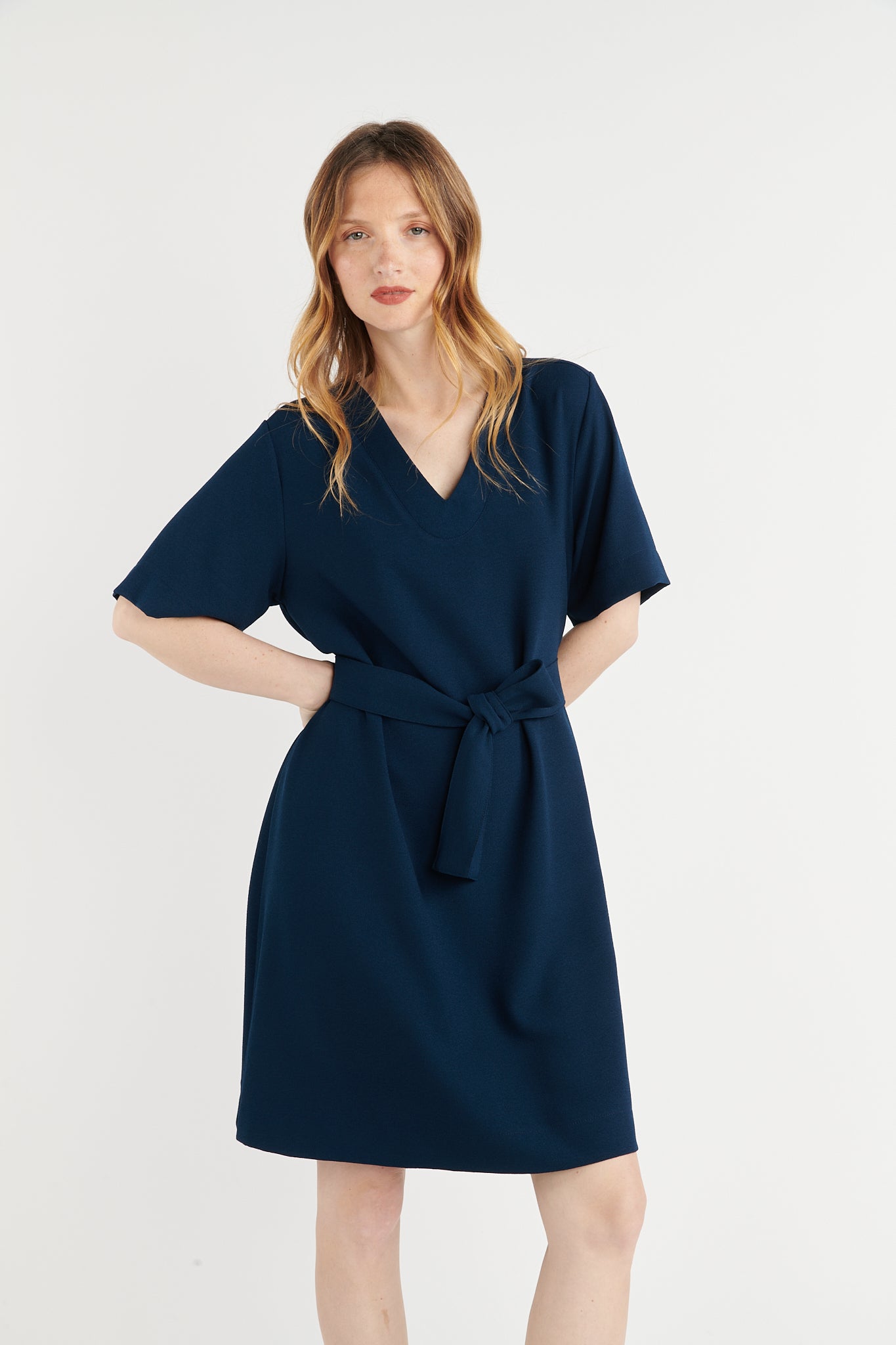 ROBE CEINTURÉE BROOKE PÉTROLE