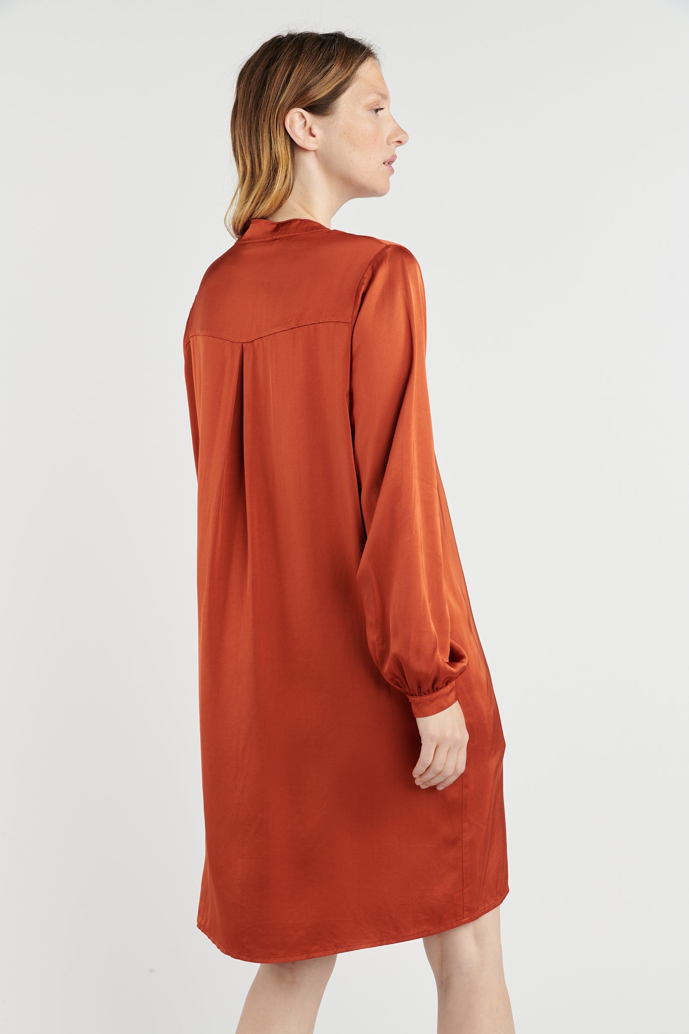 ROBE SATINÉE BRITNEY ORANGE BRULÉ