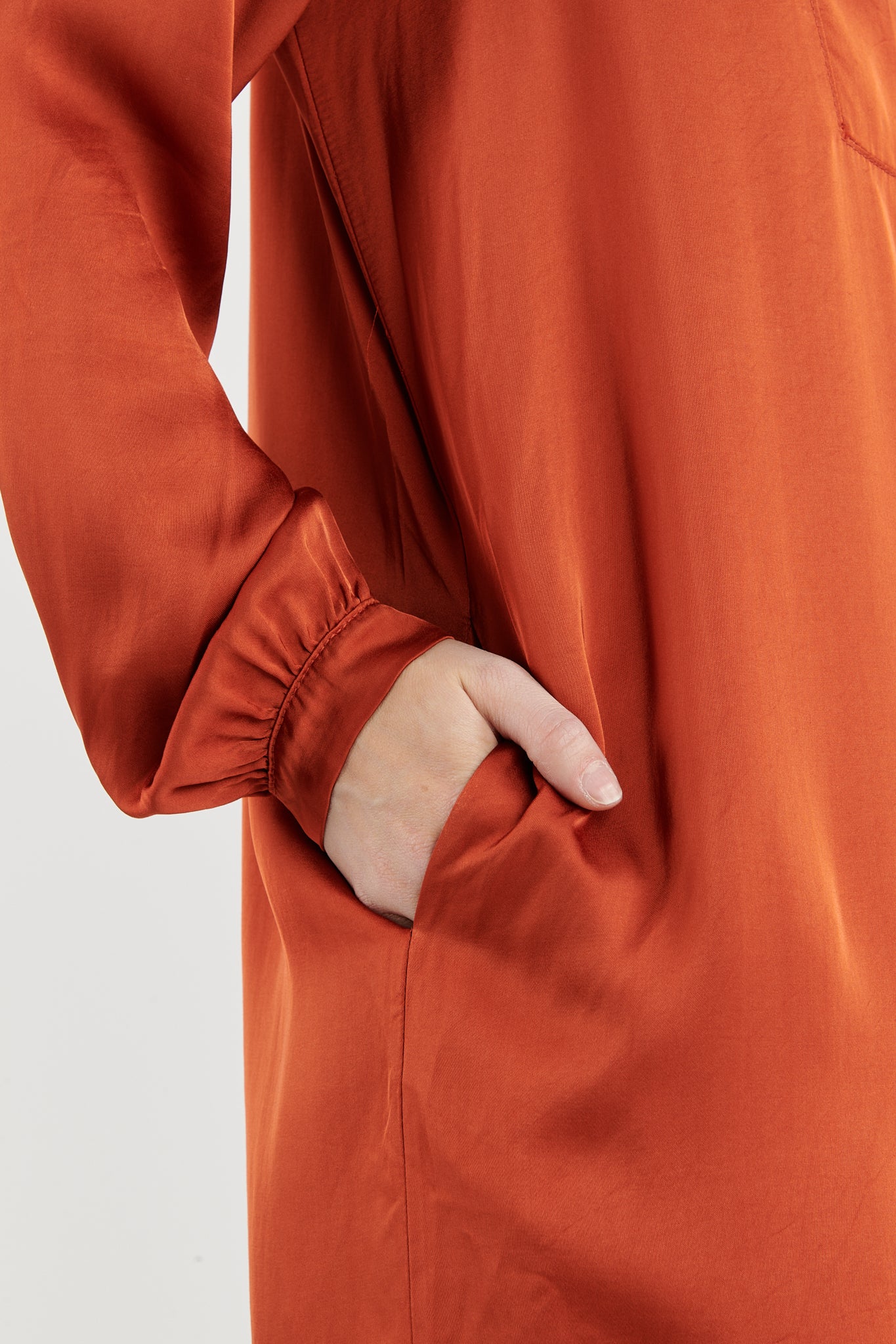 ROBE SATINÉE BRITNEY ORANGE BRULÉ