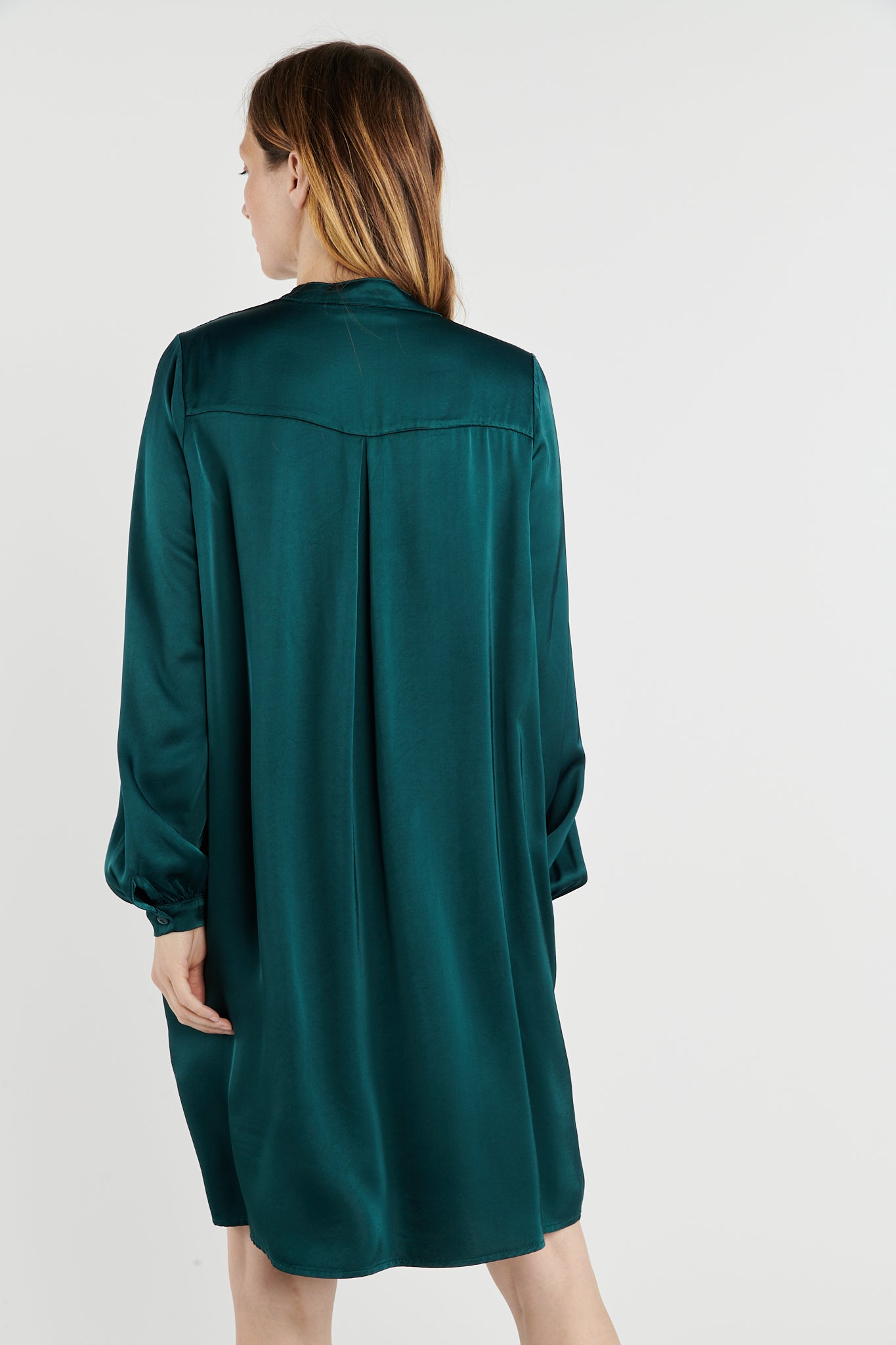 ROBE SATINÉE BRITNEY VERT FOREST