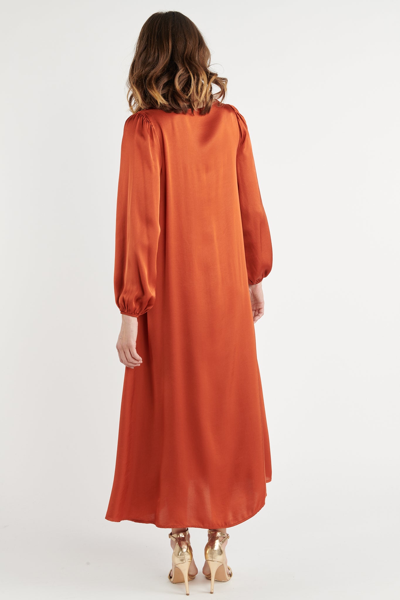 ROBE LONGUE BRUNY ORANGE BRULÉ