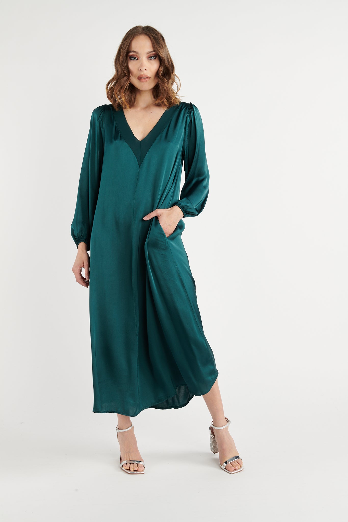 ROBE LONGUE BRUNY VERT FOREST