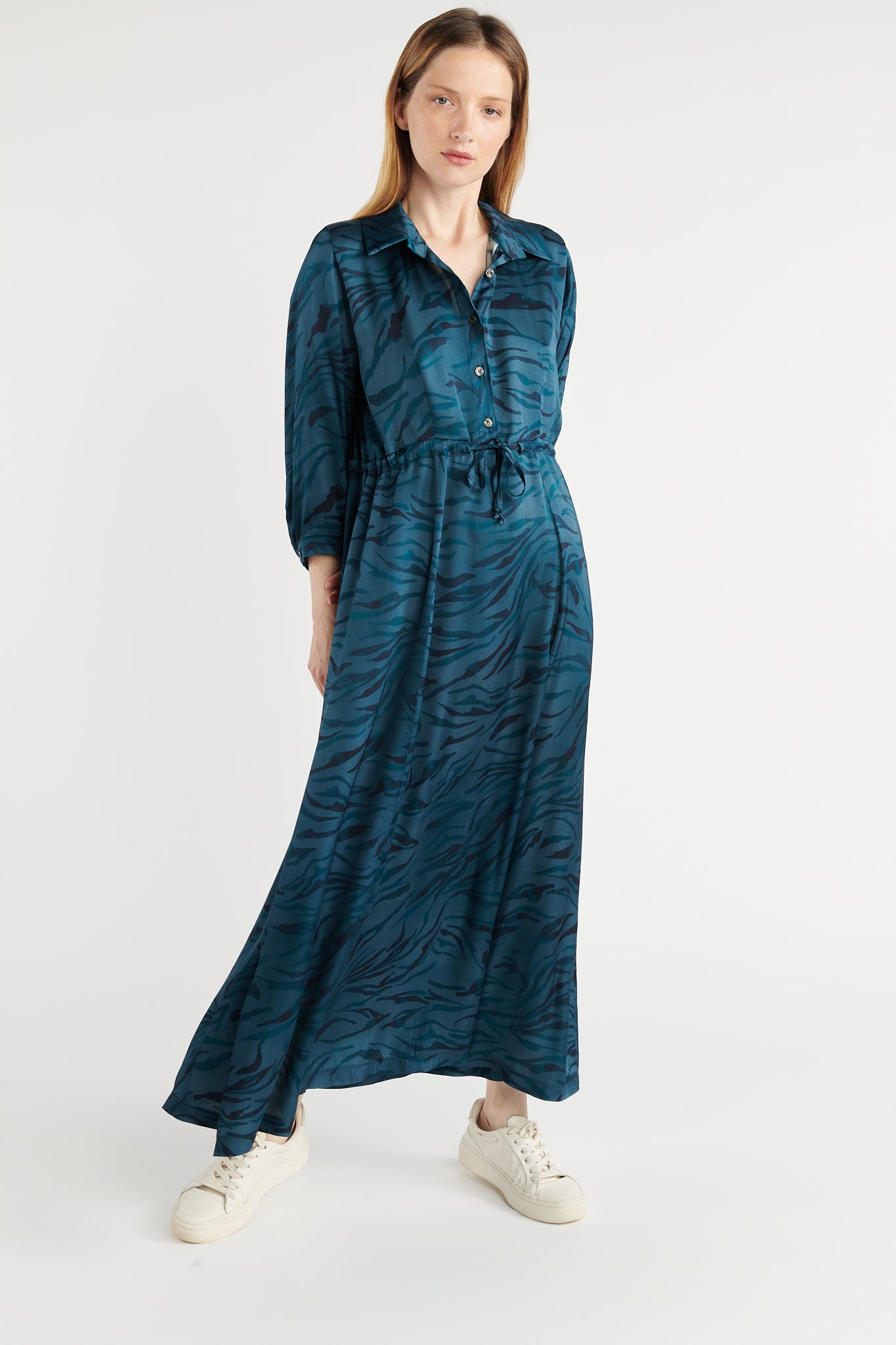 ROBE LONGUE IMPRIMÉE WAVE DENIM BRIEUC