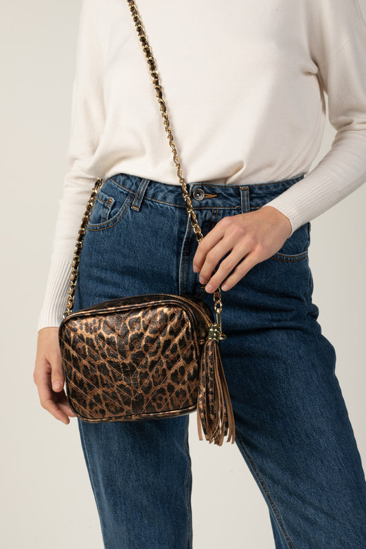 SMALL QUILTED CHICAGO LEOPARD BAG