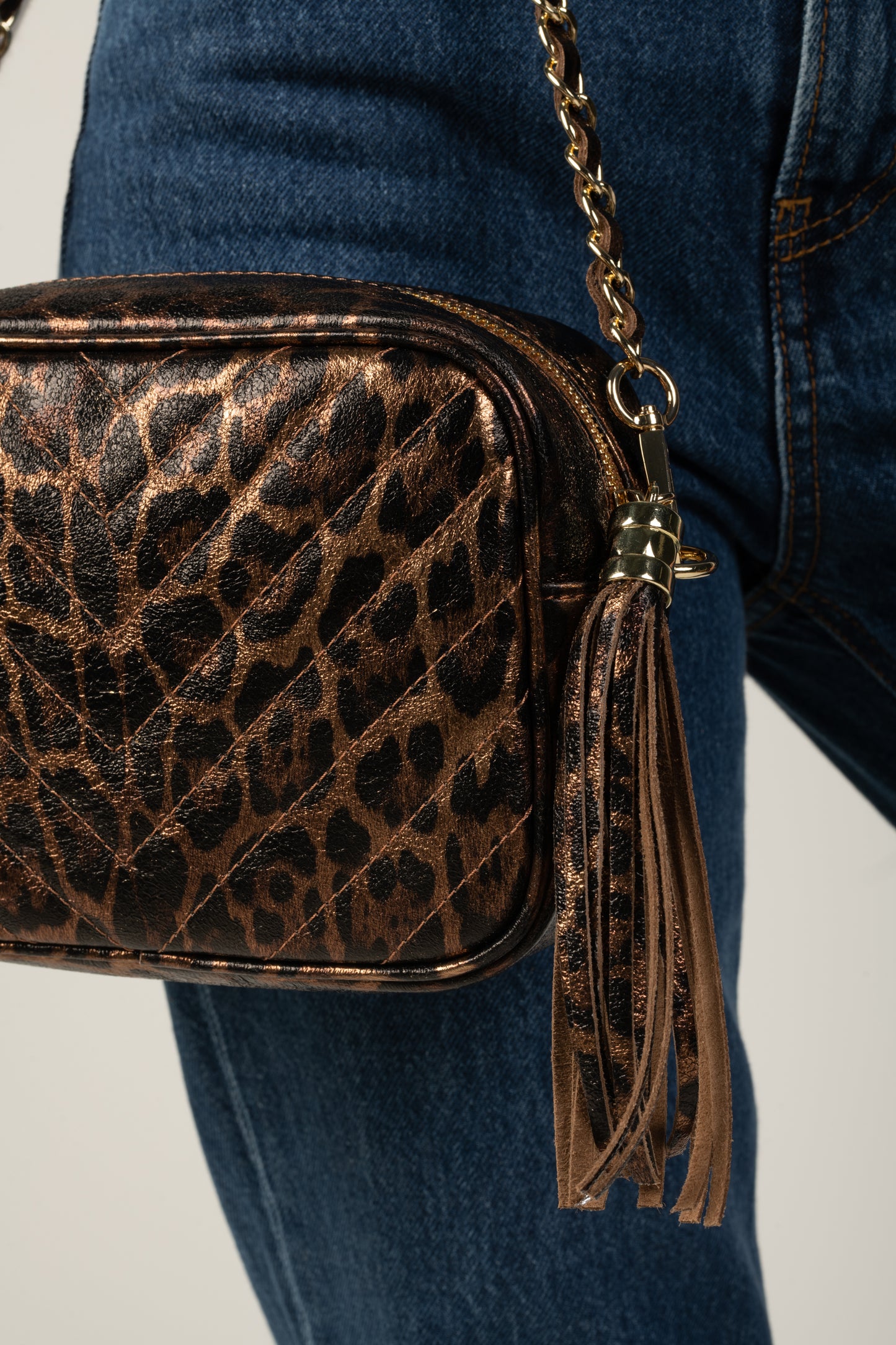 SMALL QUILTED CHICAGO LEOPARD BAG