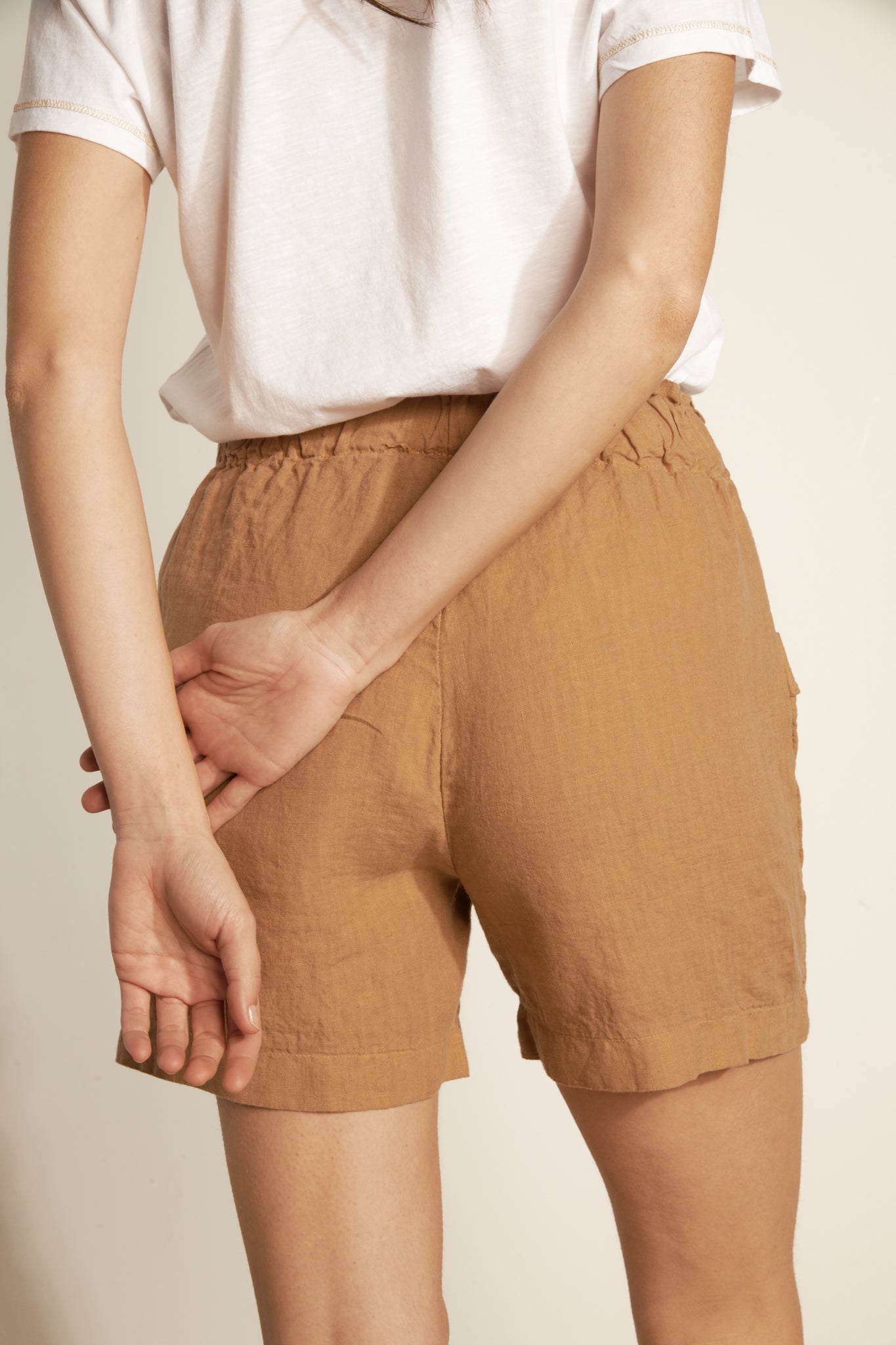 SHORT EN LIN ALIDOR CAMEL