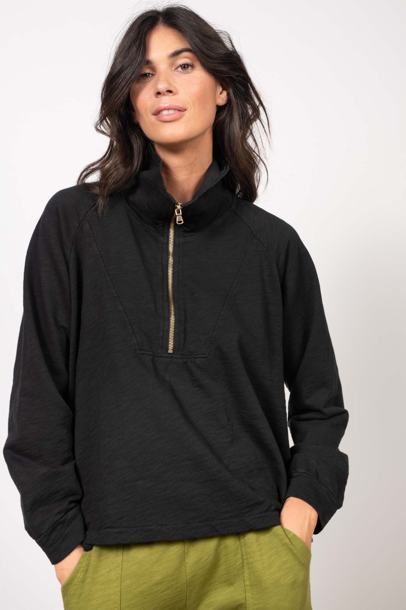 SWEAT COTON ORGANIQUE ROBIN NOIR