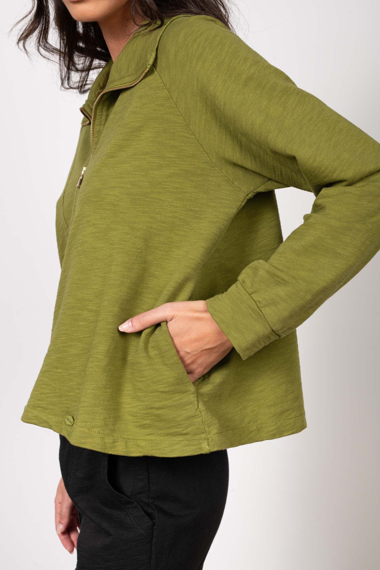 SWEAT COTON ORGANIQUE ROBIN GOLD OLIVE