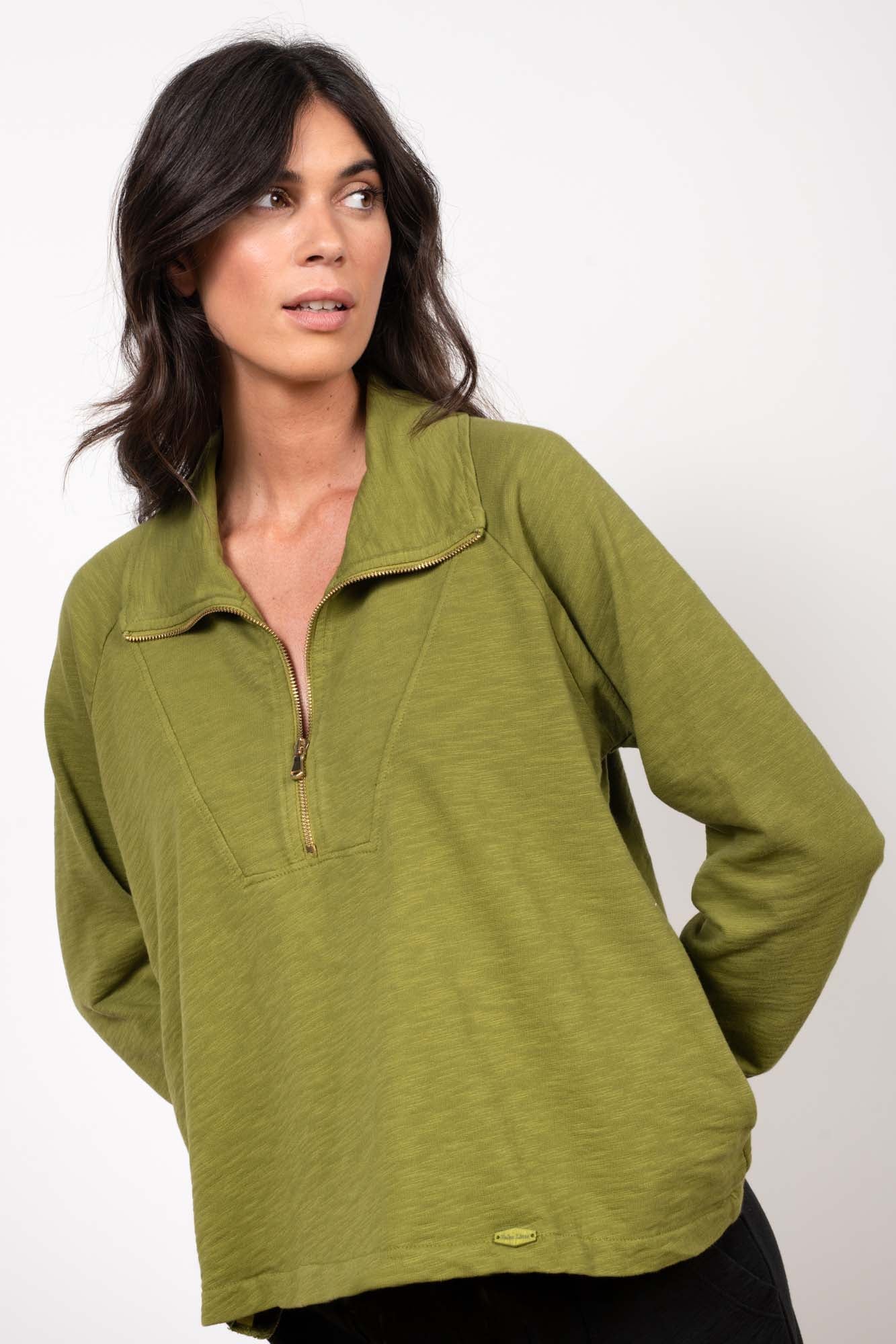 SWEAT COTON ORGANIQUE ROBIN GOLD OLIVE