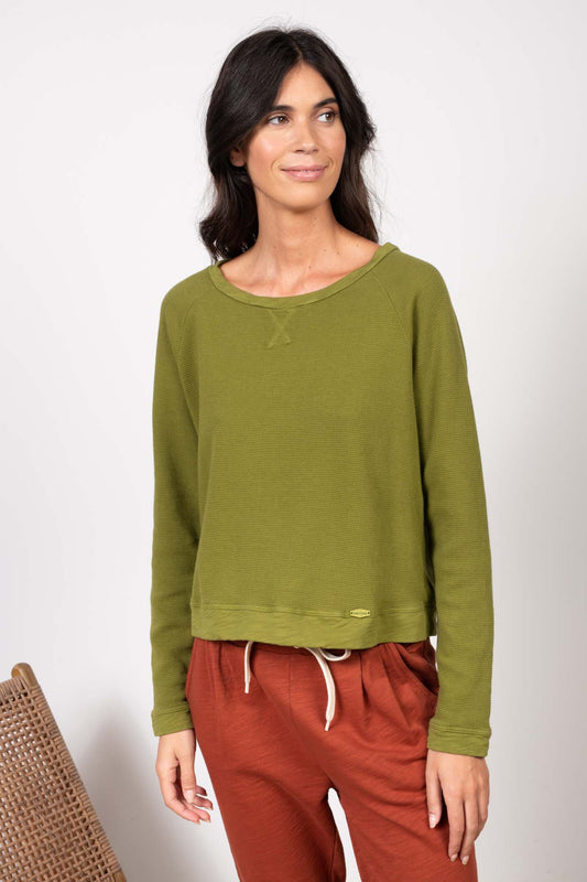 SWEAT GAUFRÉ MARCEAU GOLD OLIVE