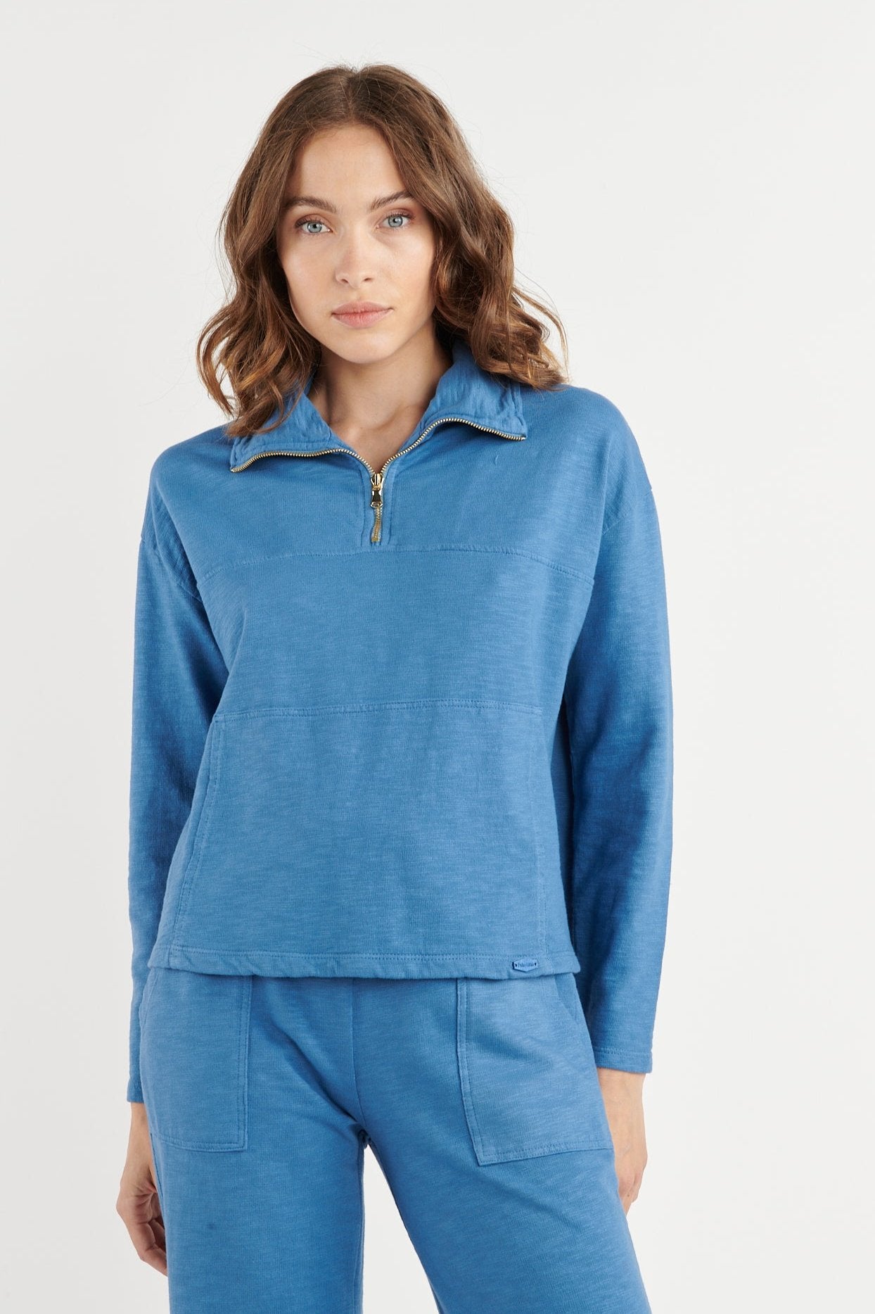 SWEAT COTON ORGANIQUE BROMELIA BLEU ACIER