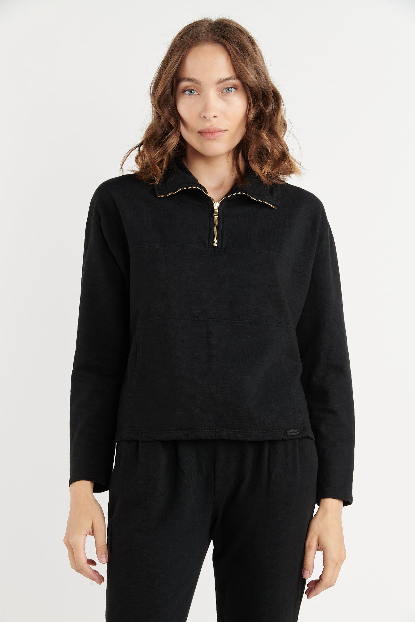 SWEAT COTON ORGANIQUE BROMELIA NOIR