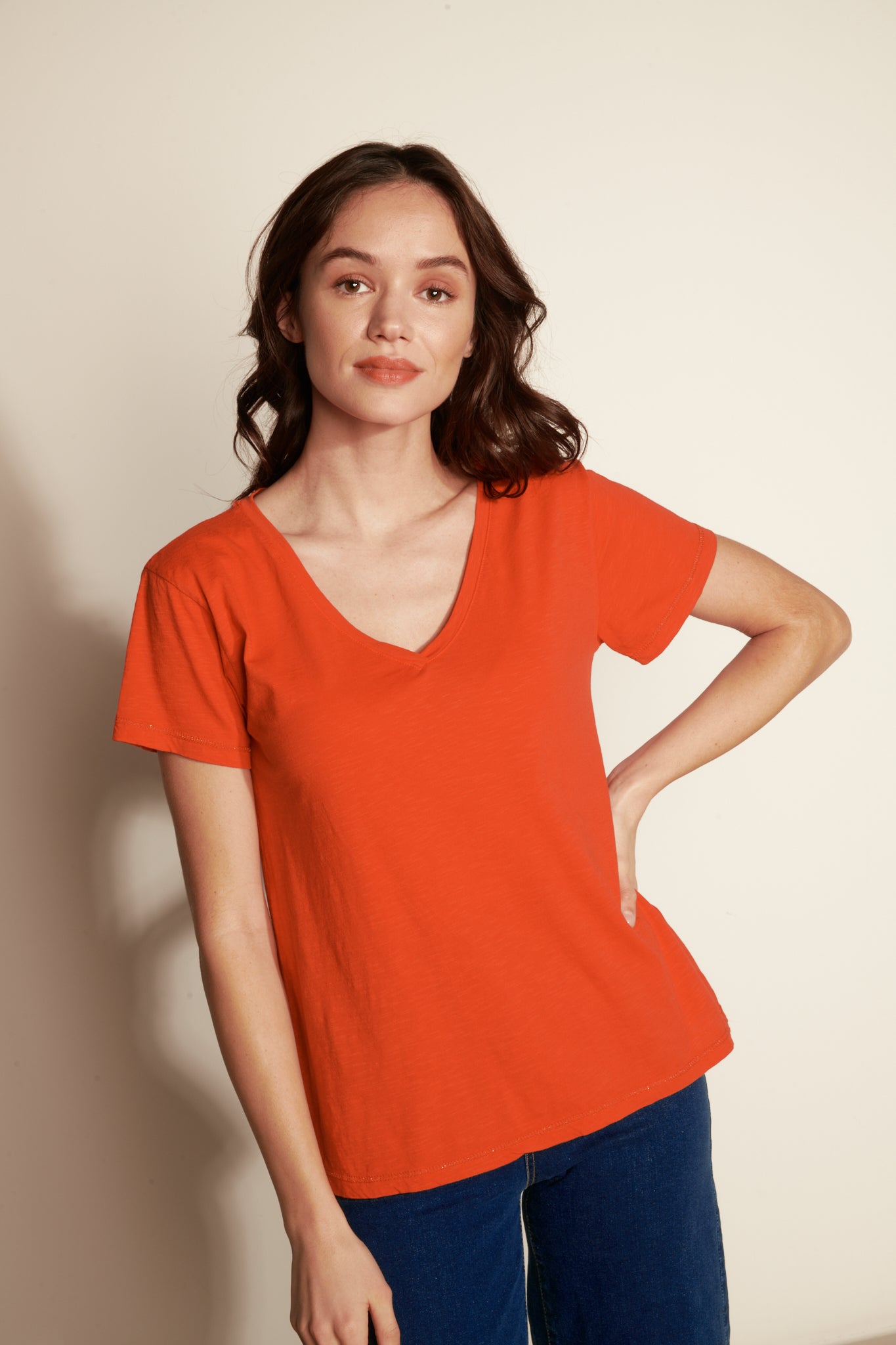 T-SHIRT ANDRE COTON MODAL ORANGEADE