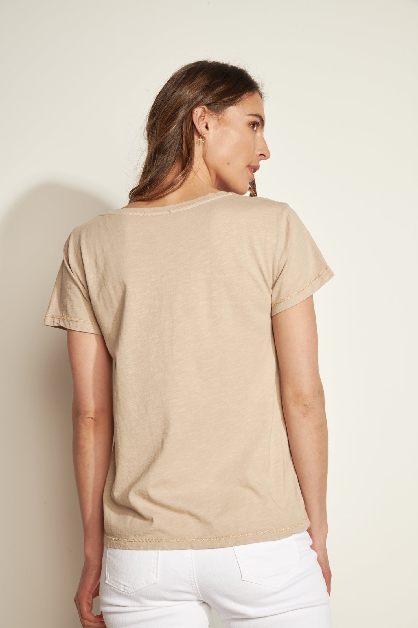 ANDRE COTTON MODAL SAND T-SHIRT