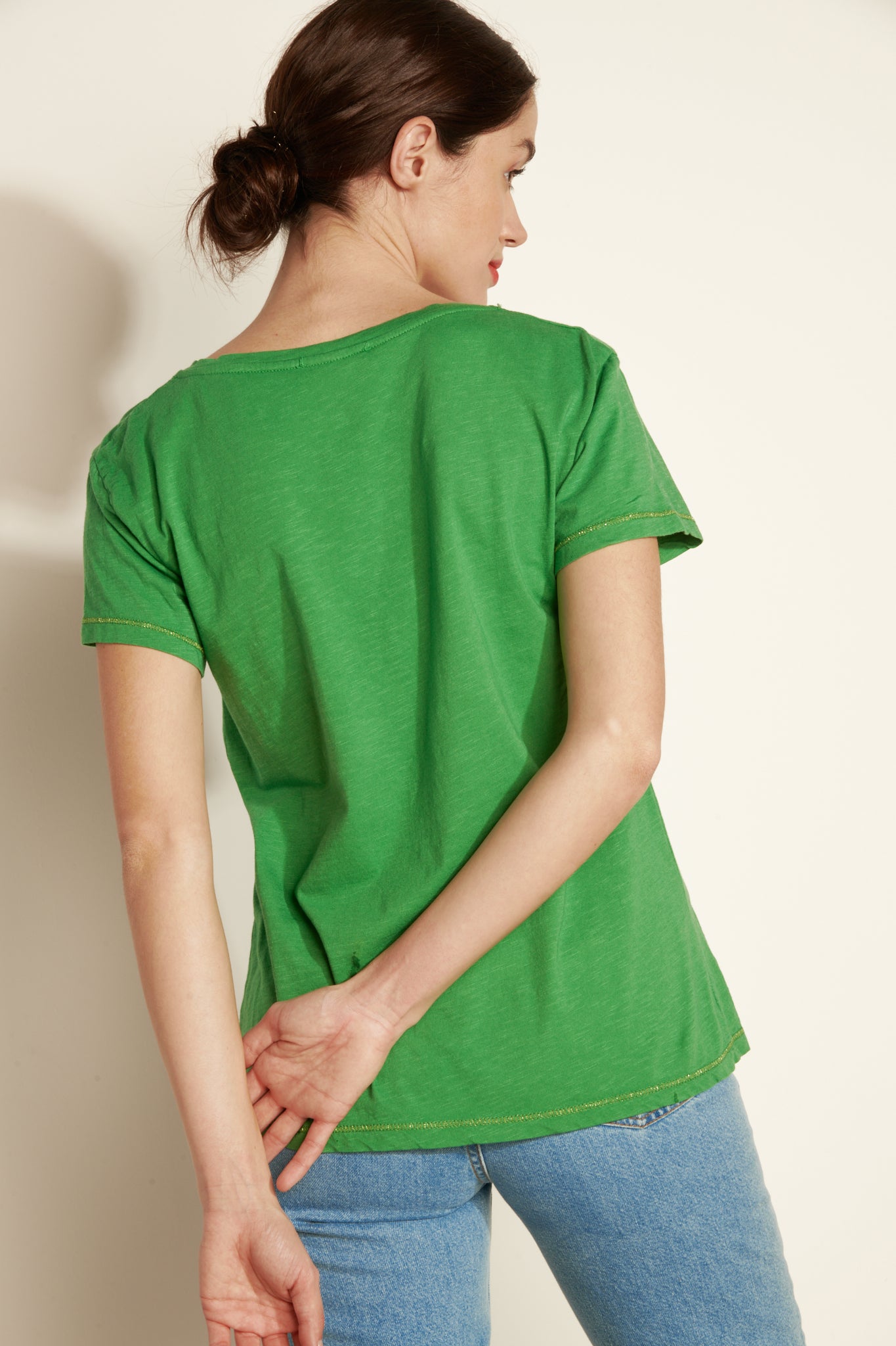 ANDRE COTTON MODAL GREEN T-SHIRT