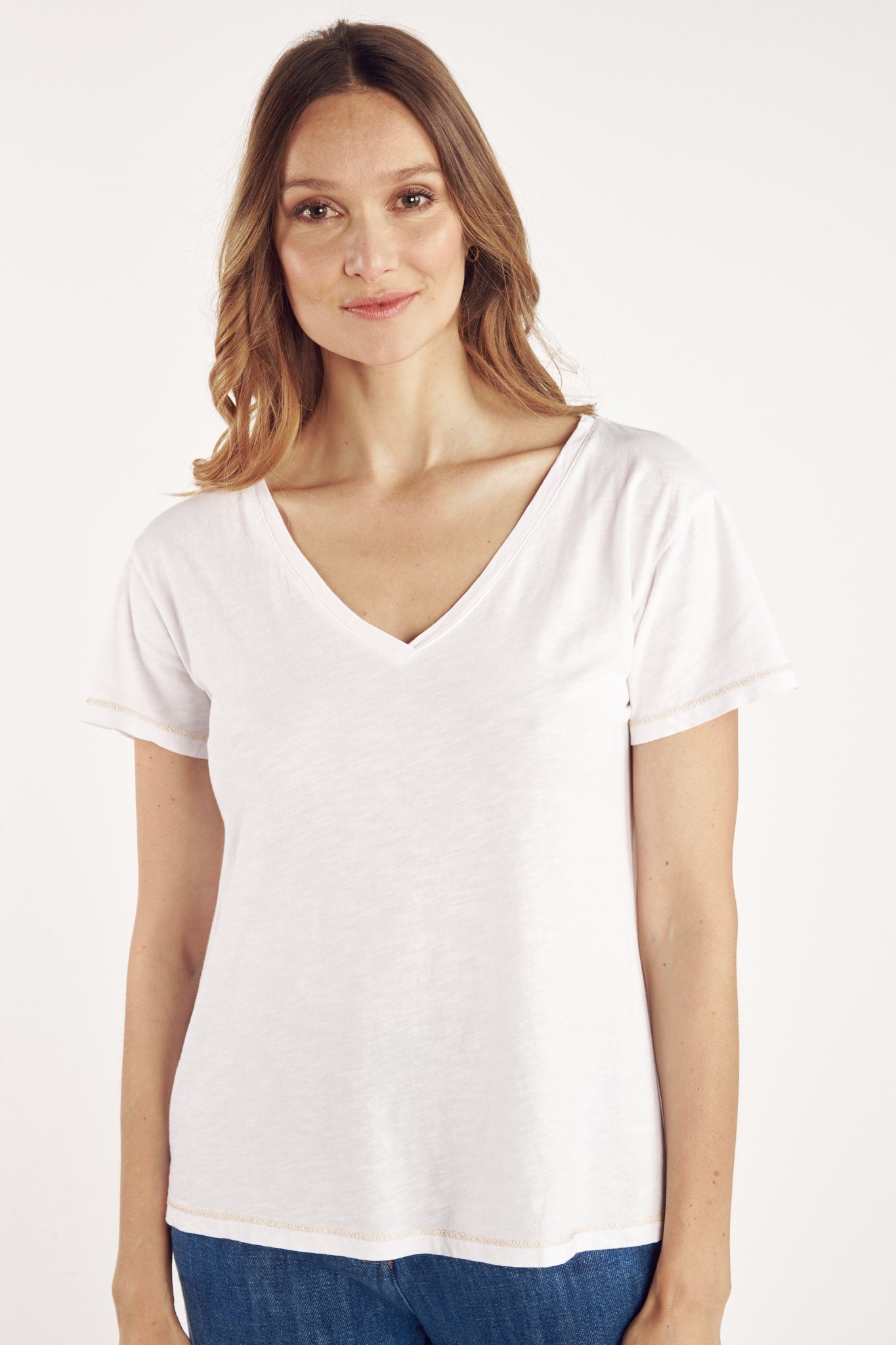 T-SHIRT ANDRE COTON MODAL BLANC