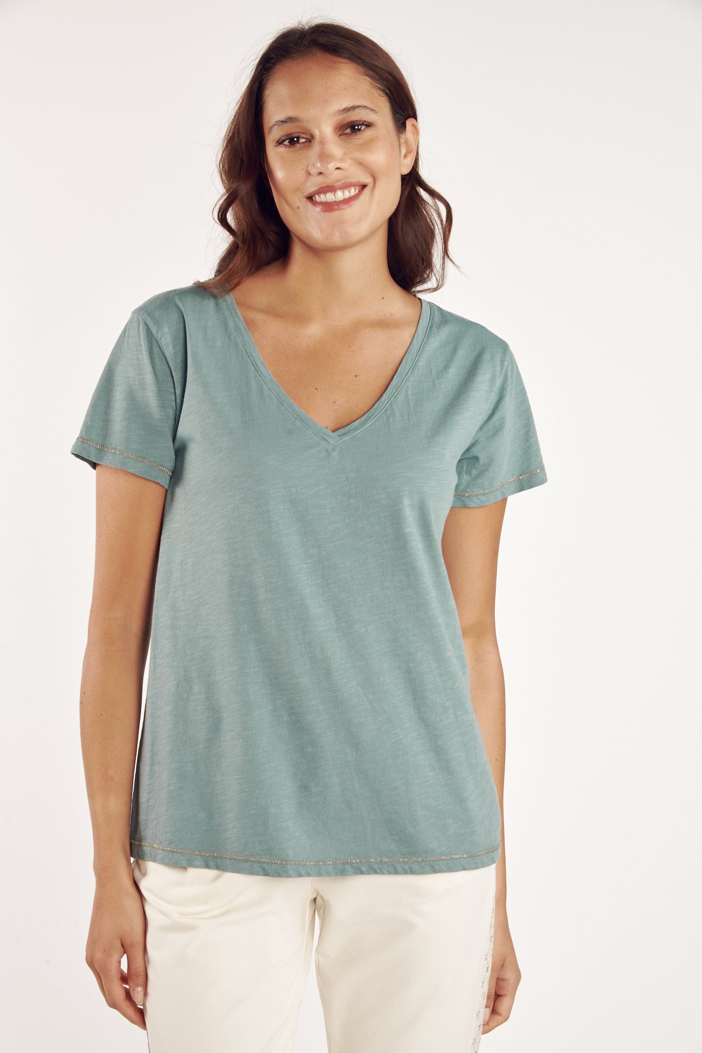 T-SHIRT ANDRE COTON MODAL LAGON