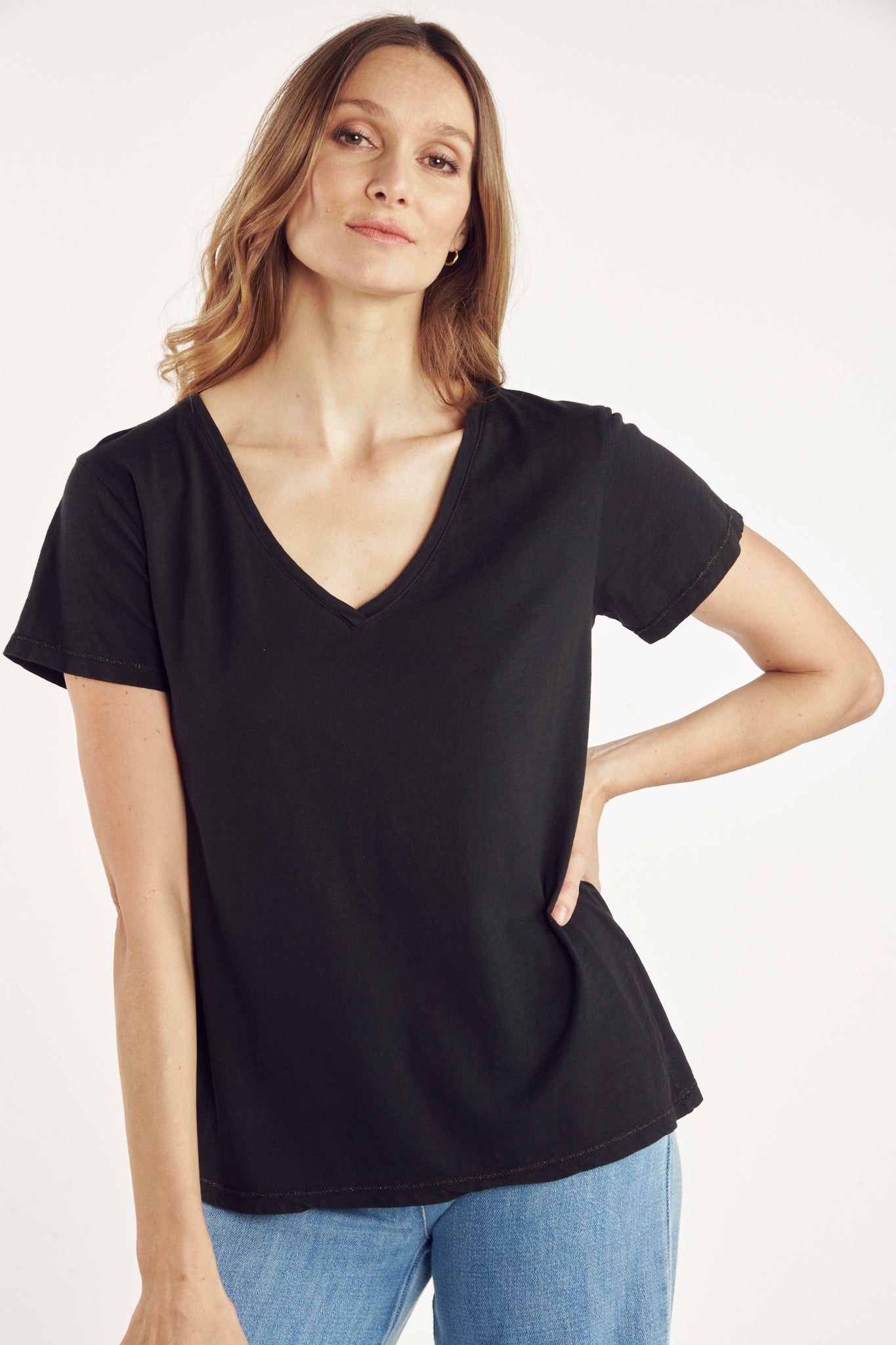 T-SHIRT ANDRE COTON MODAL NOIR