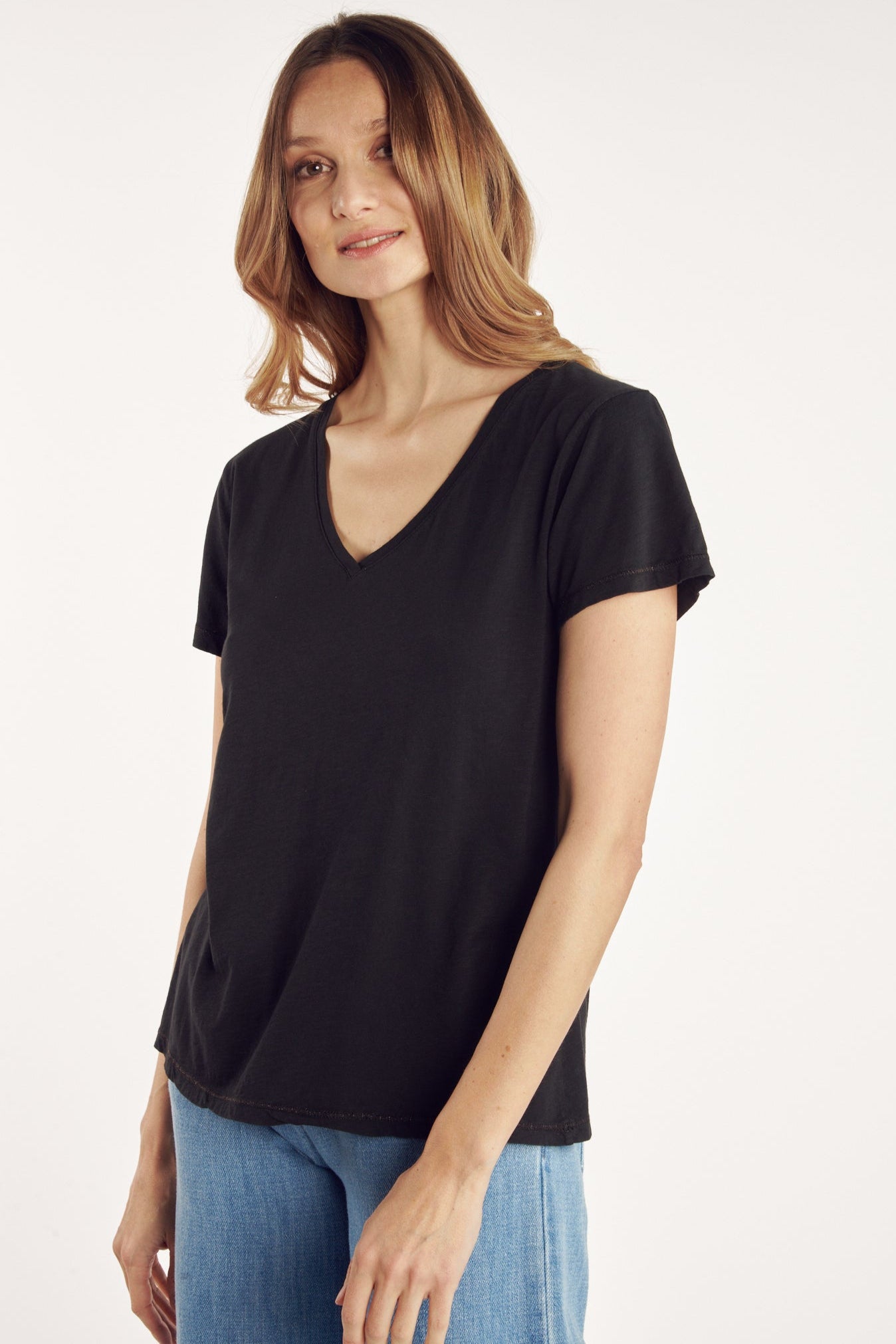 T-SHIRT ANDRE COTON MODAL NOIR