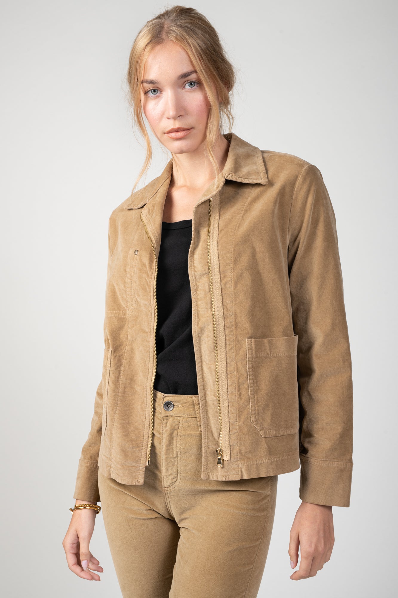 VESTE WORKER VELOURS ANDY CAMEL