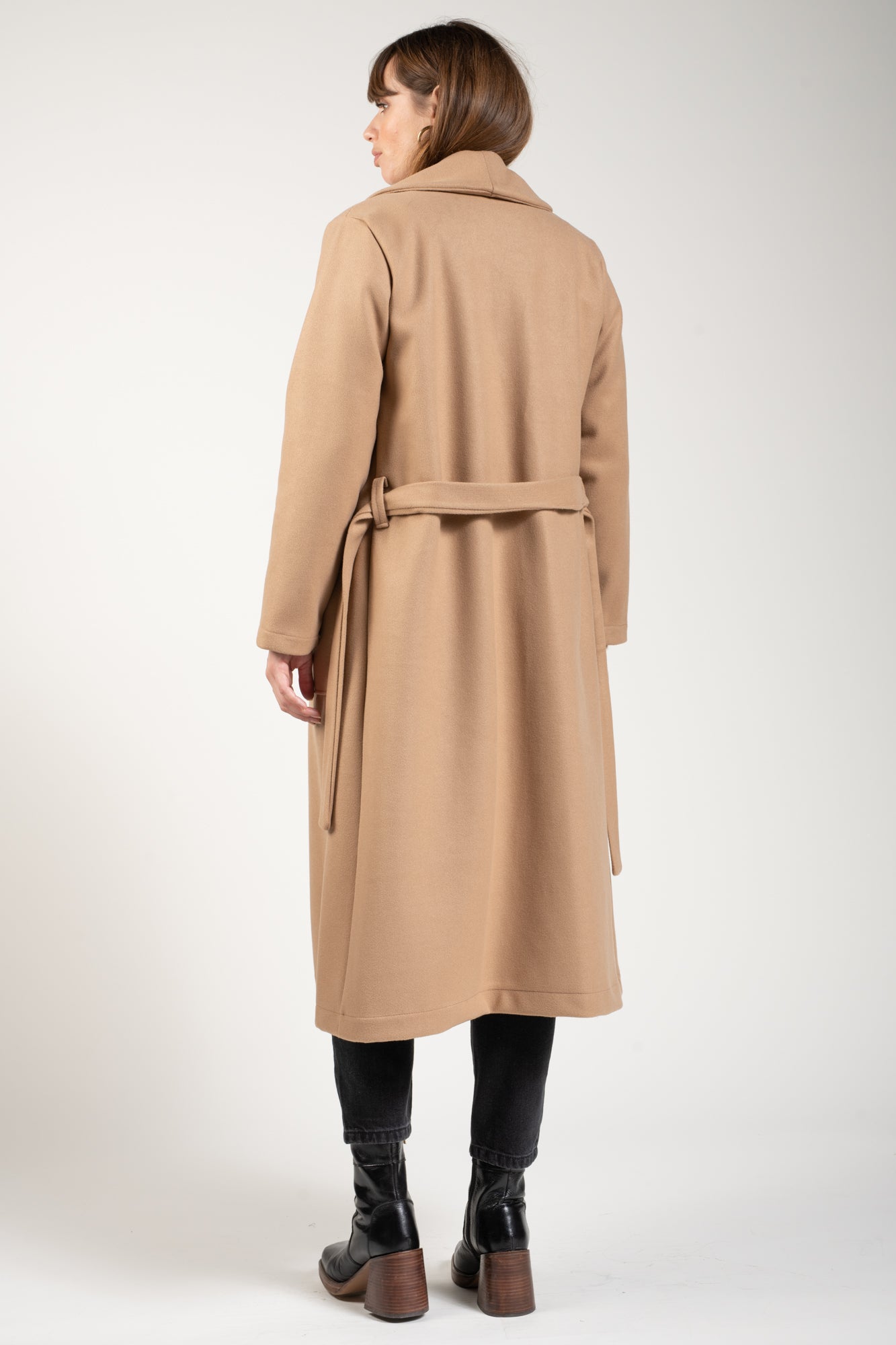 MANTEAU LONG CEINTURE KALVYN CAMEL