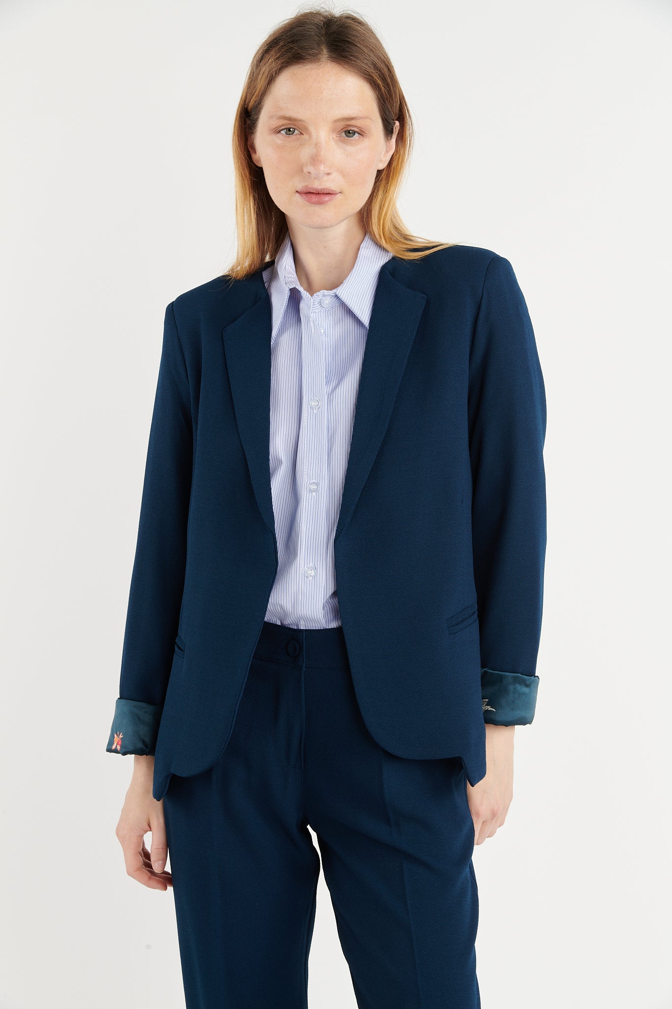 BLAZER CINTRÉ ARIANE PÉTROLE