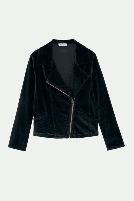 VESTE PERFECTO VELOURS BETSY NOIR