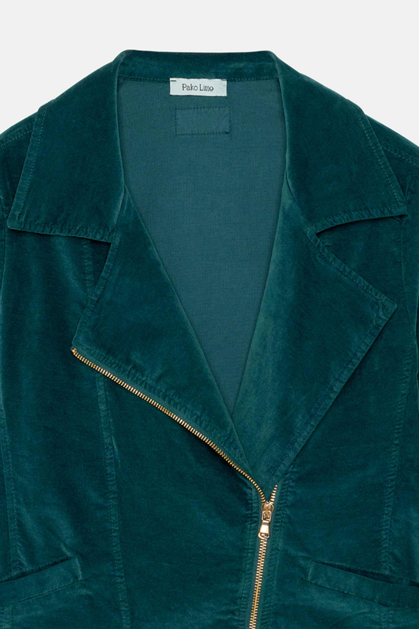 VESTE PERFECTO VELOURS BETSY VERT FOREST