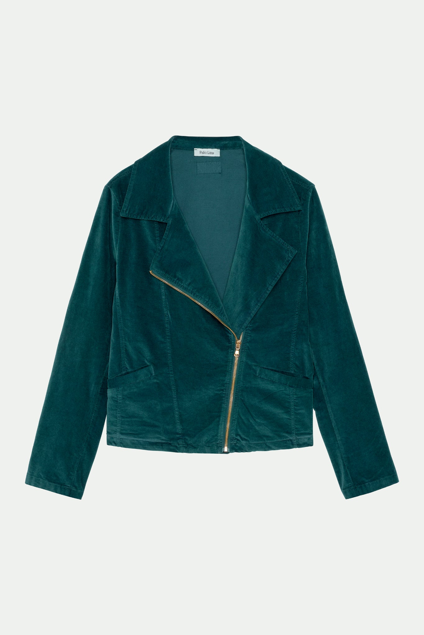 VESTE PERFECTO VELOURS BETSY VERT FOREST