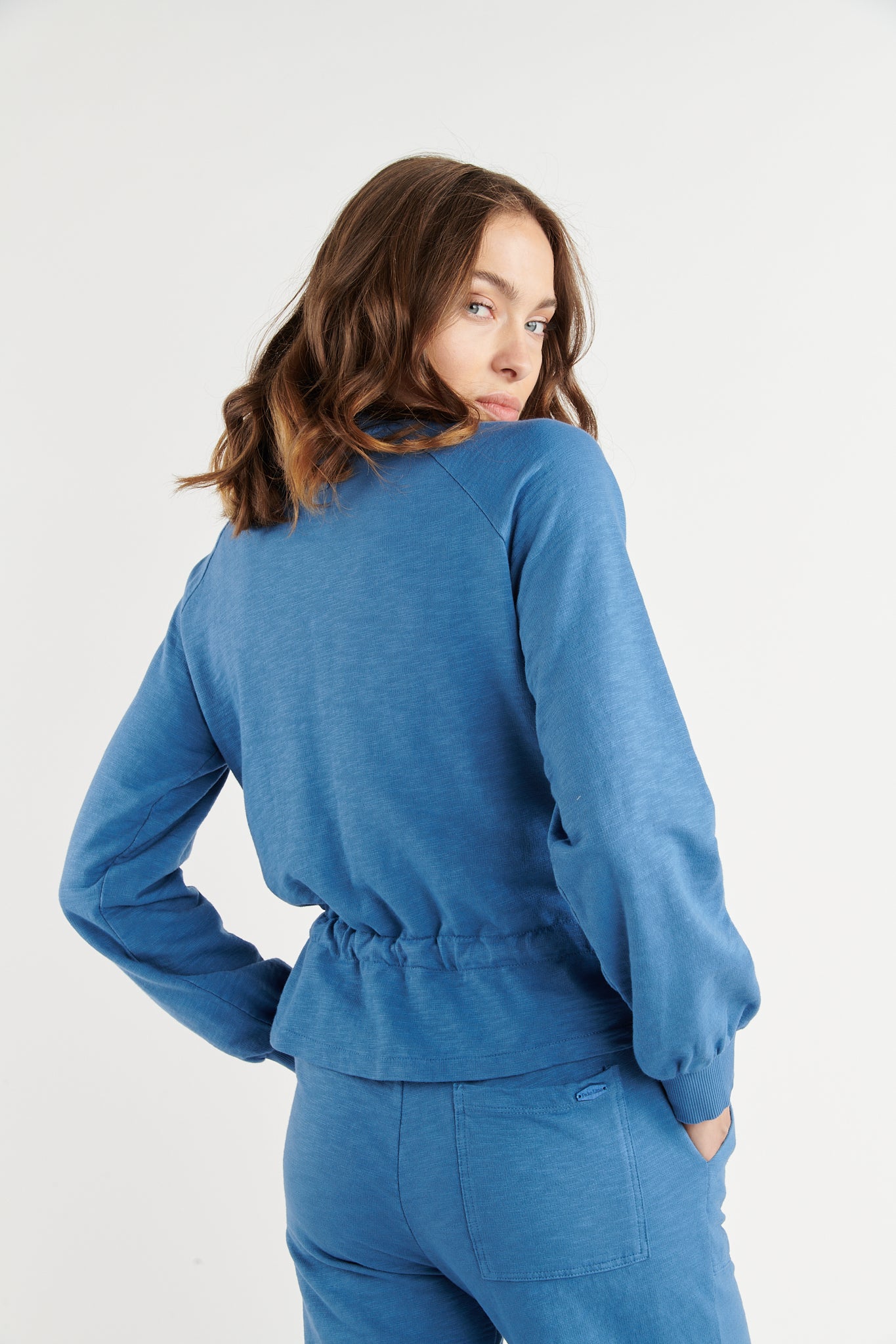 VESTE COTON ORGANIQUE BAHINA BLEU ACIER