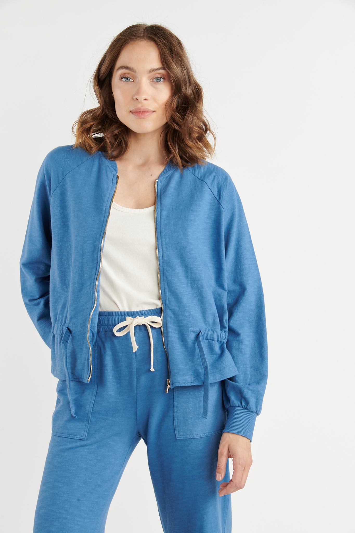 VESTE COTON ORGANIQUE BAHINA BLEU ACIER