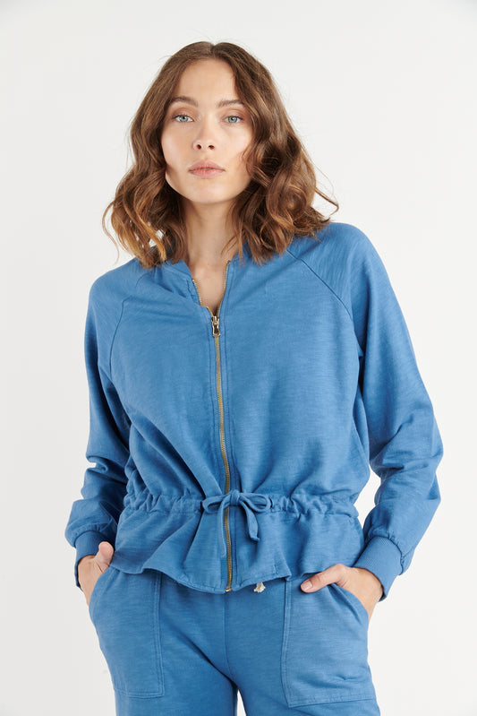 VESTE COTON ORGANIQUE BAHINA BLEU ACIER