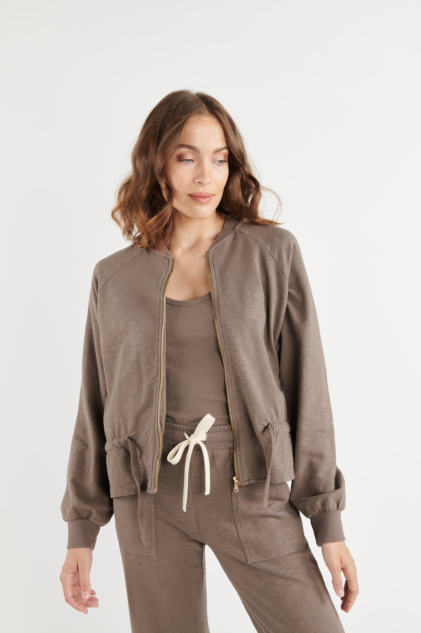 VESTE COTON ORGANIQUE BAHINA TAUPE