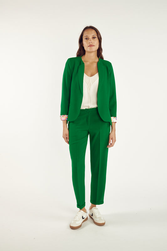 PANTALON 7/8ÈME CIGARETTE AUGUSTIN VERT ÉMERAUDE