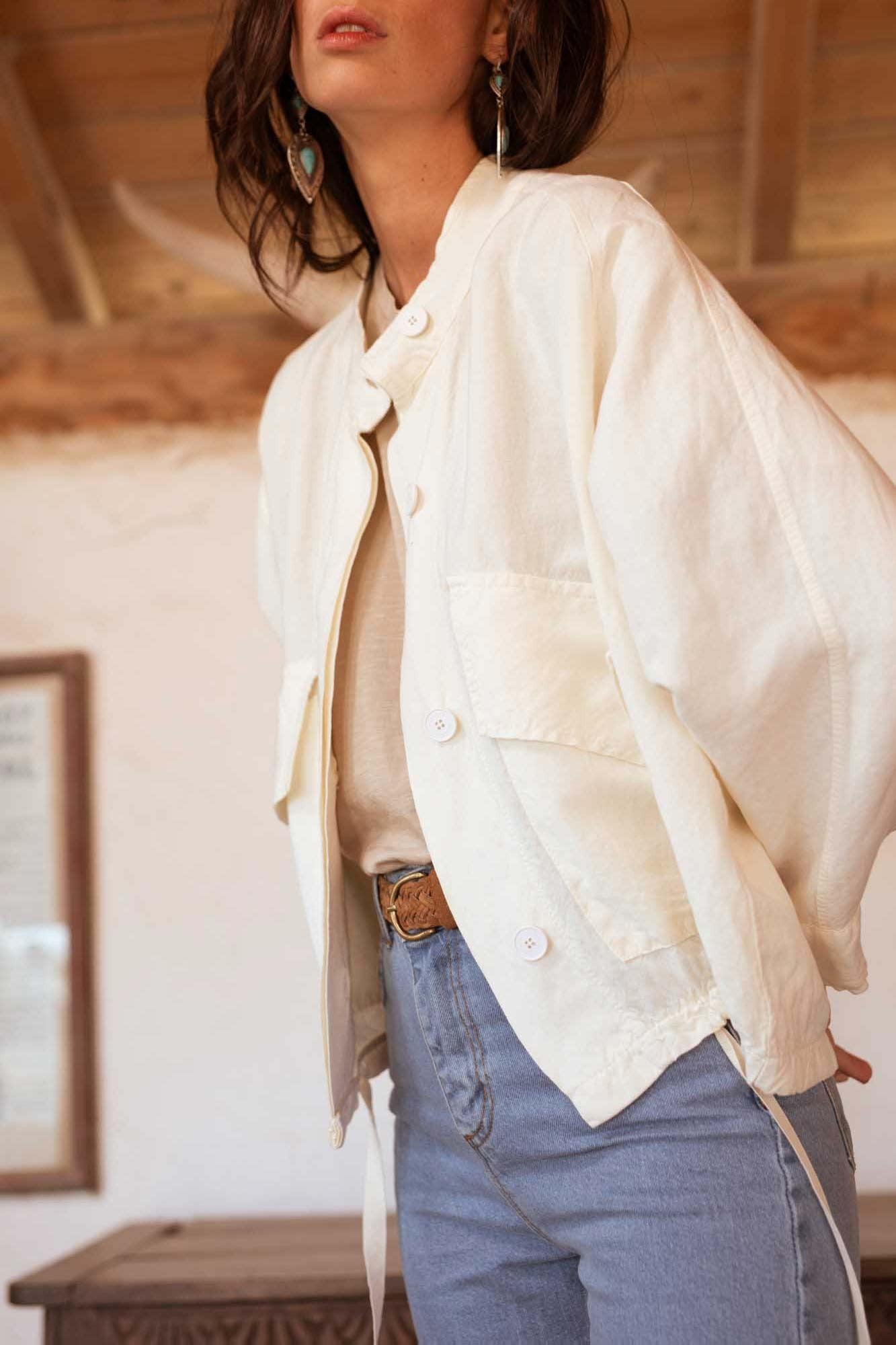 BLOUSON MARTHA OVERSIZE EN LIN NATUREL