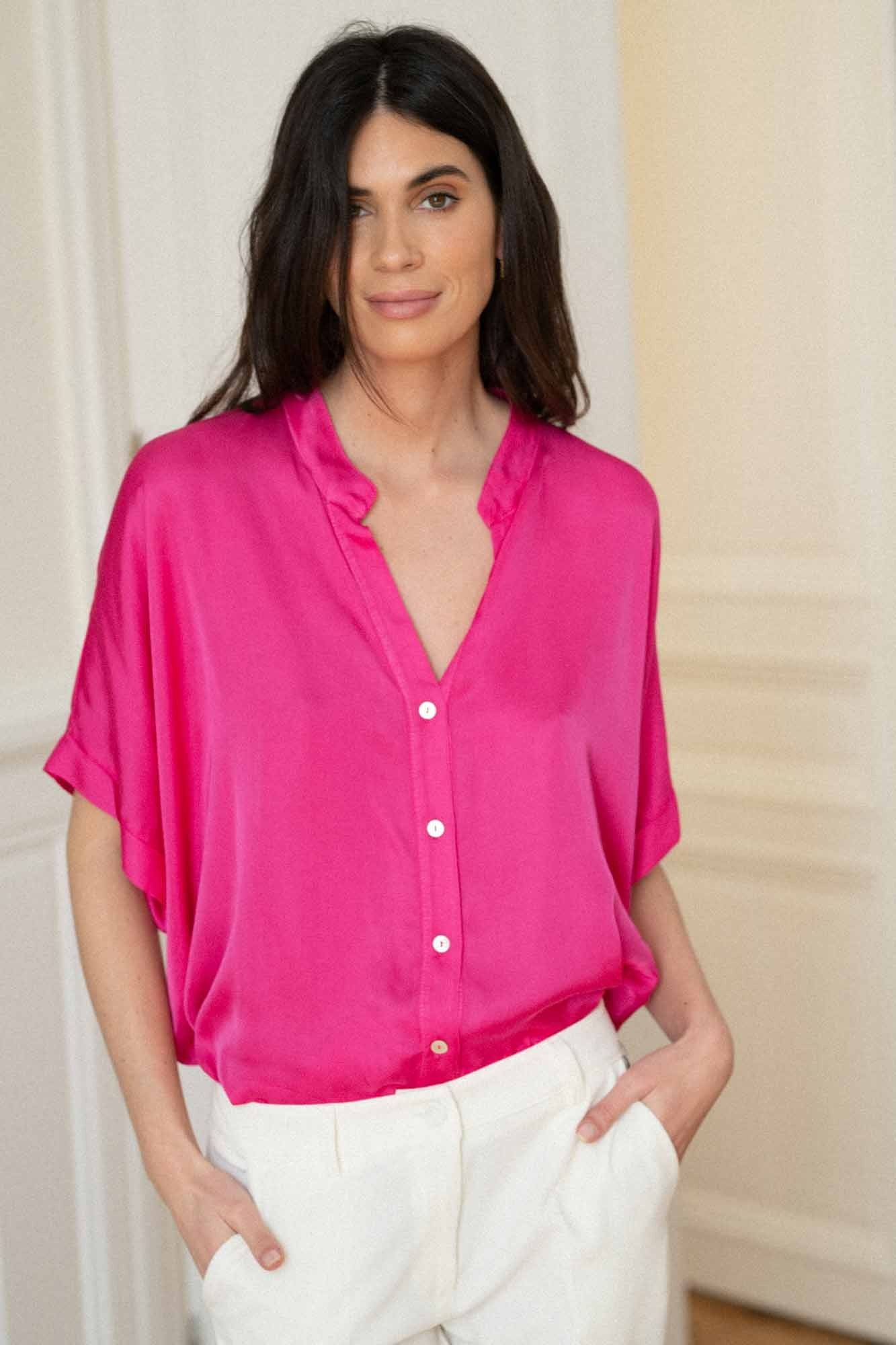 CATARINA OVERSIZED FUSHIA SHIRT