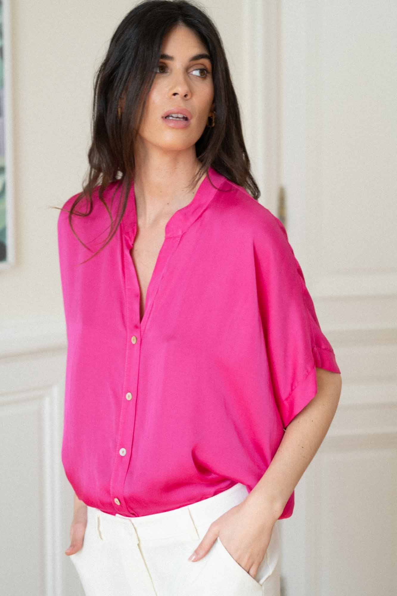 CATARINA OVERSIZED FUSHIA SHIRT