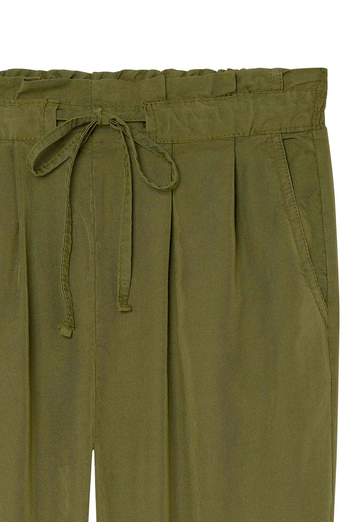 AZZA KHAKI TENCEL TROUSERS