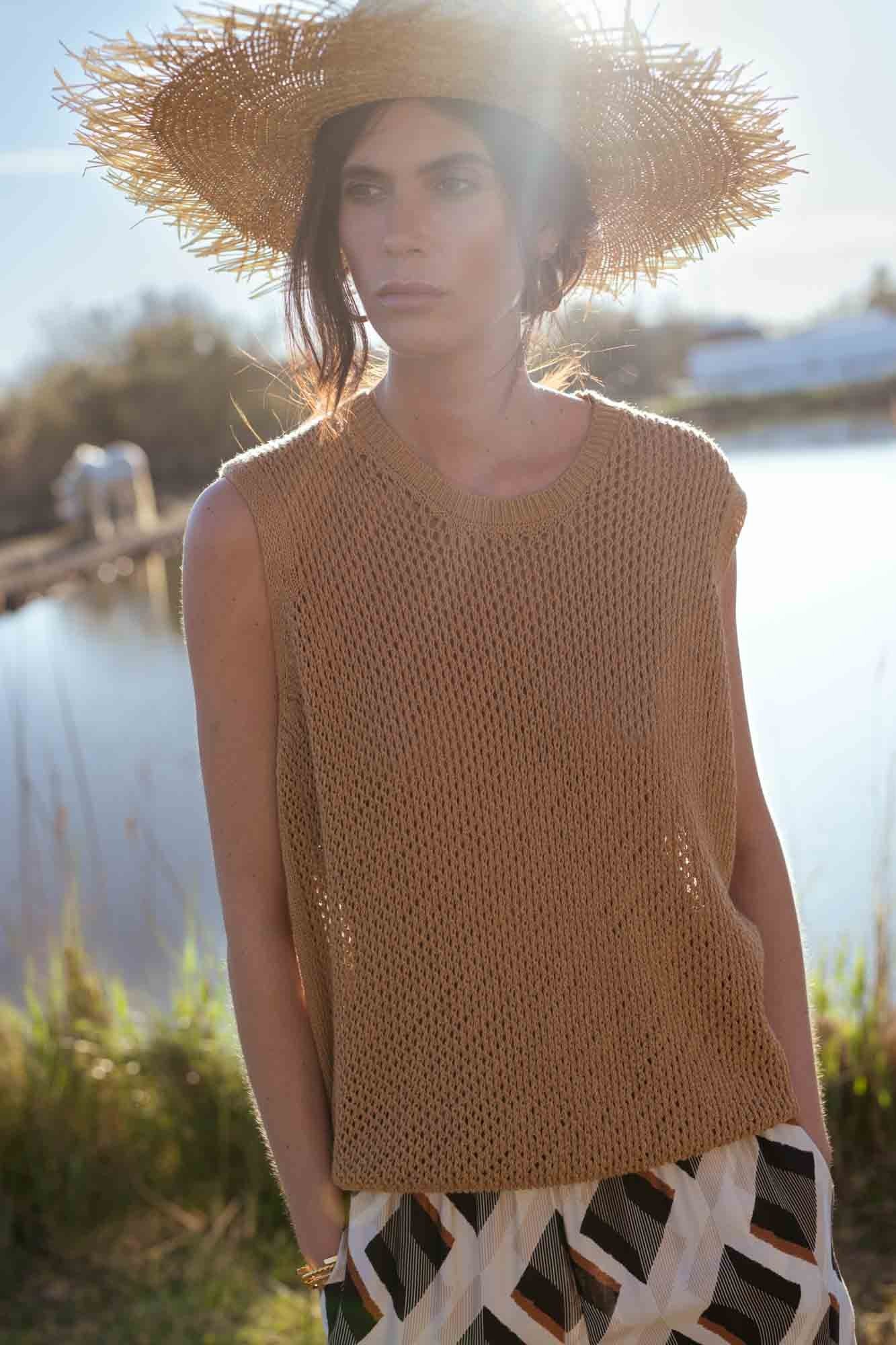 PULL DEBARDEUR PAULA BISCOTTE