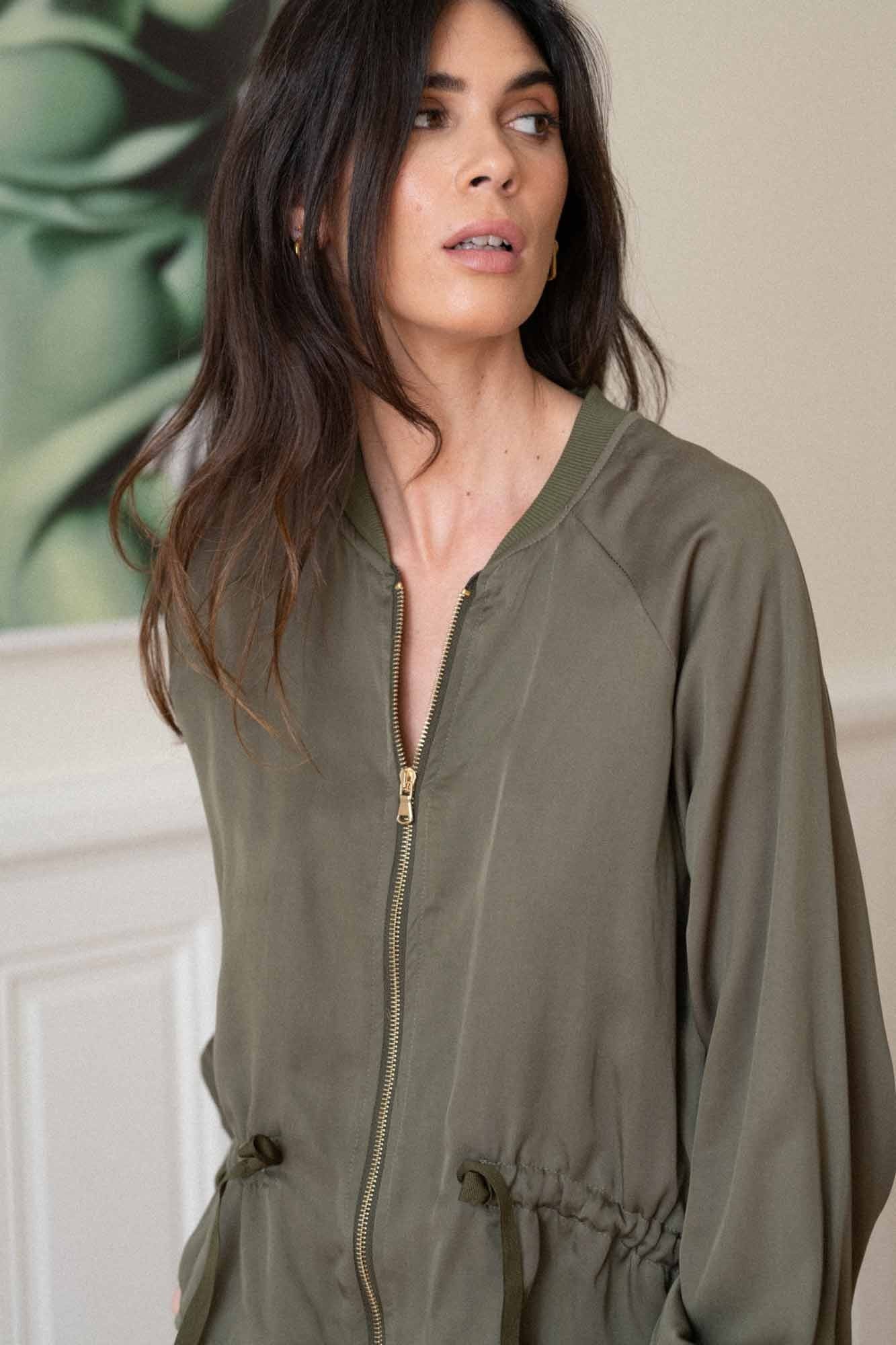 MADALENA KHAKI BOMBERS JACKET