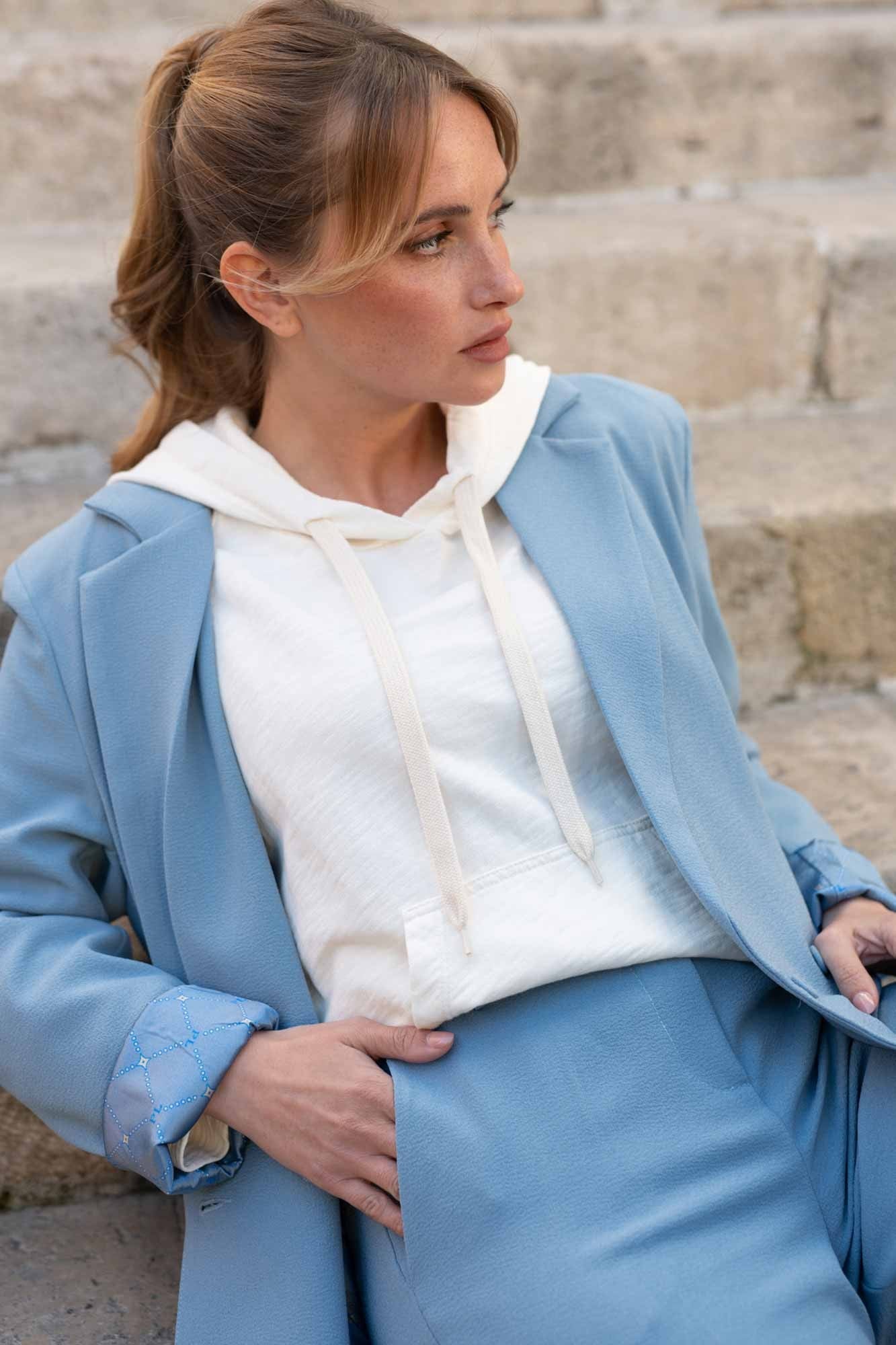 VESTE CÉLIA OVERSIZE BLEU PERLE