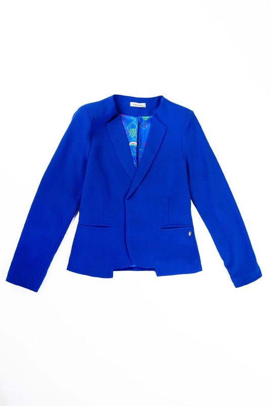DIANA JACKET WITH ROYAL BLUE PRINTED LINING
