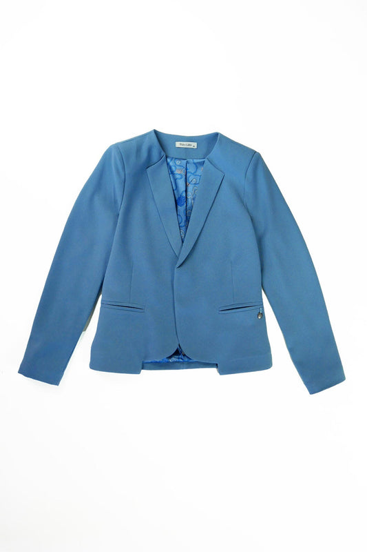 DIANA JACKET WITH PEARL BLUE PRINTED LINING